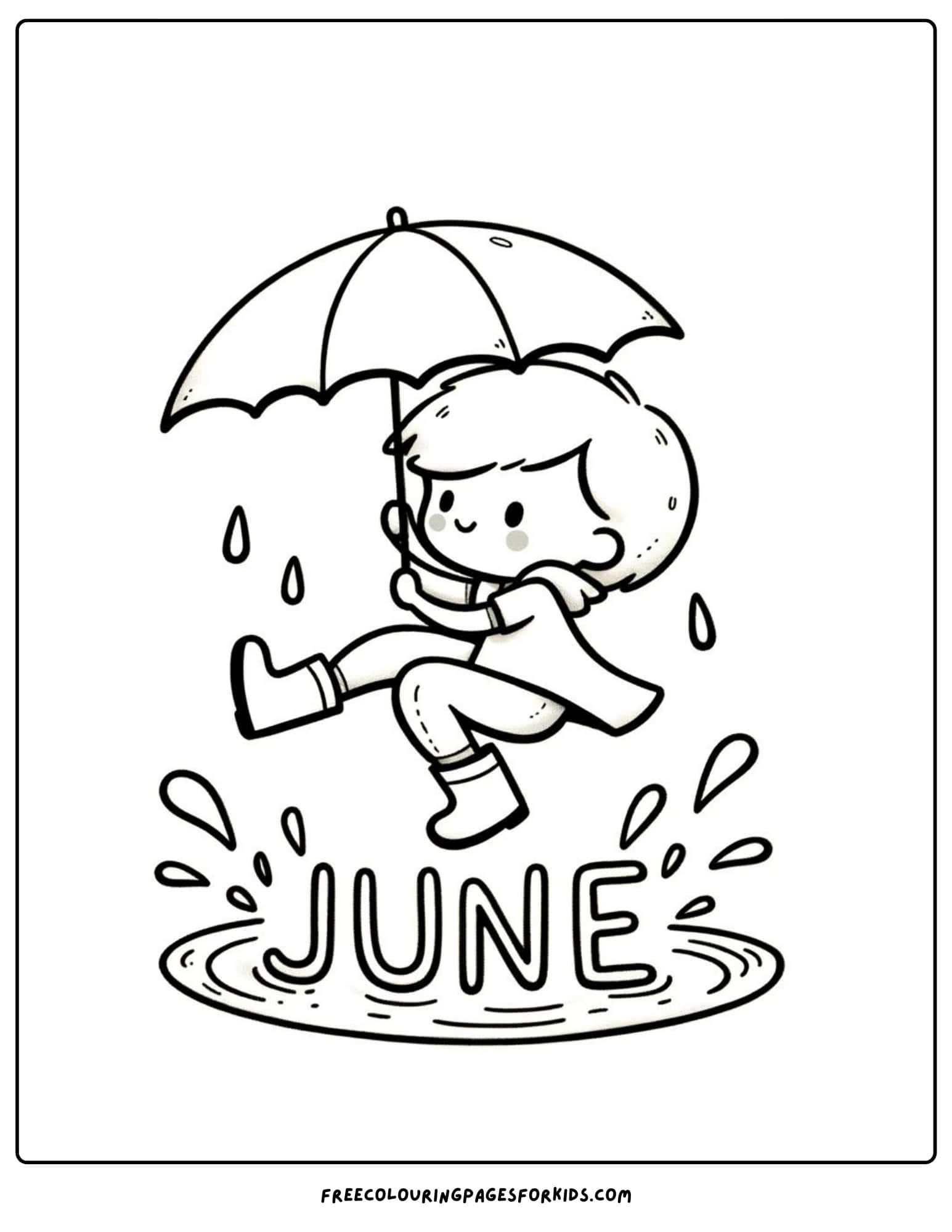 june rainy day coloring page