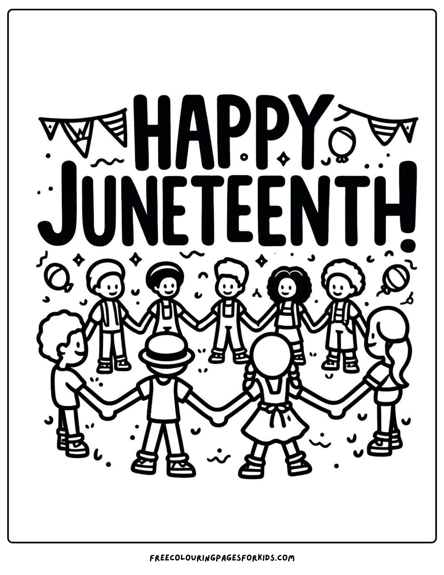 juneteenth celebration scene coloring page