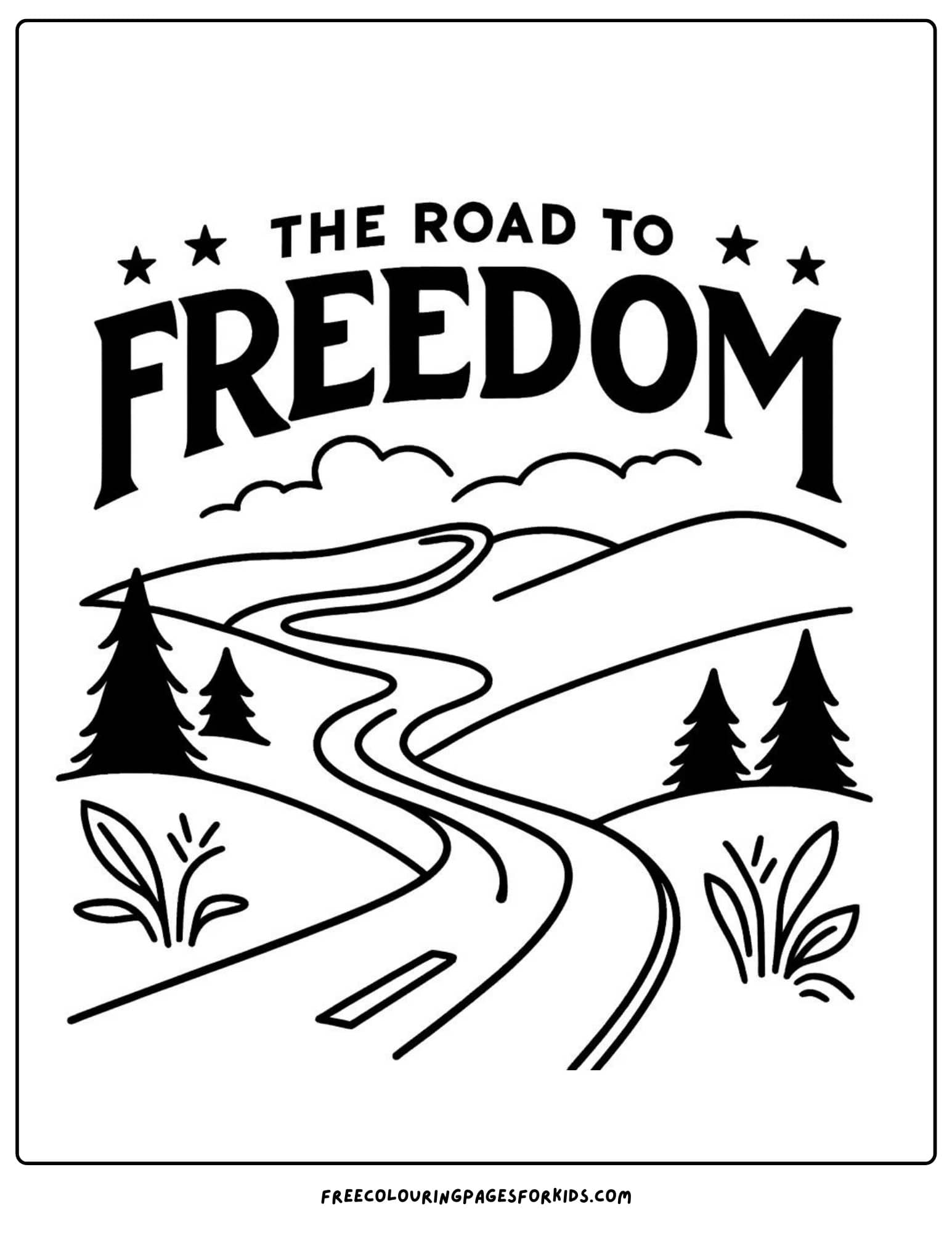 juneteenth freedom road coloring page