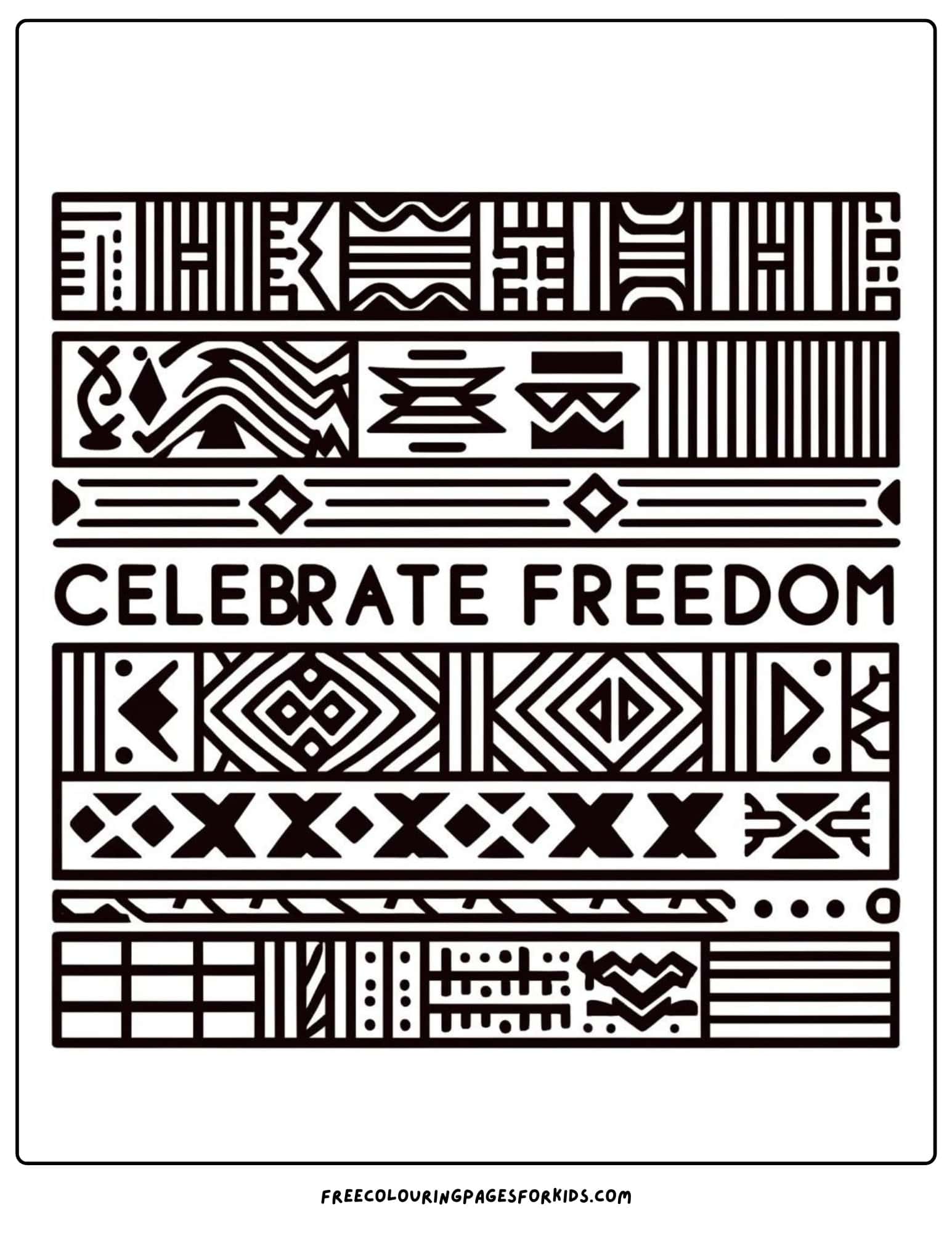 juneteenth kente cloth pattern coloring page