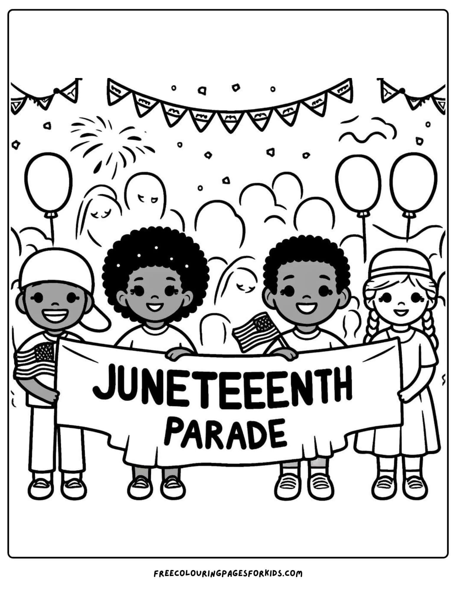 juneteenth parade coloring page