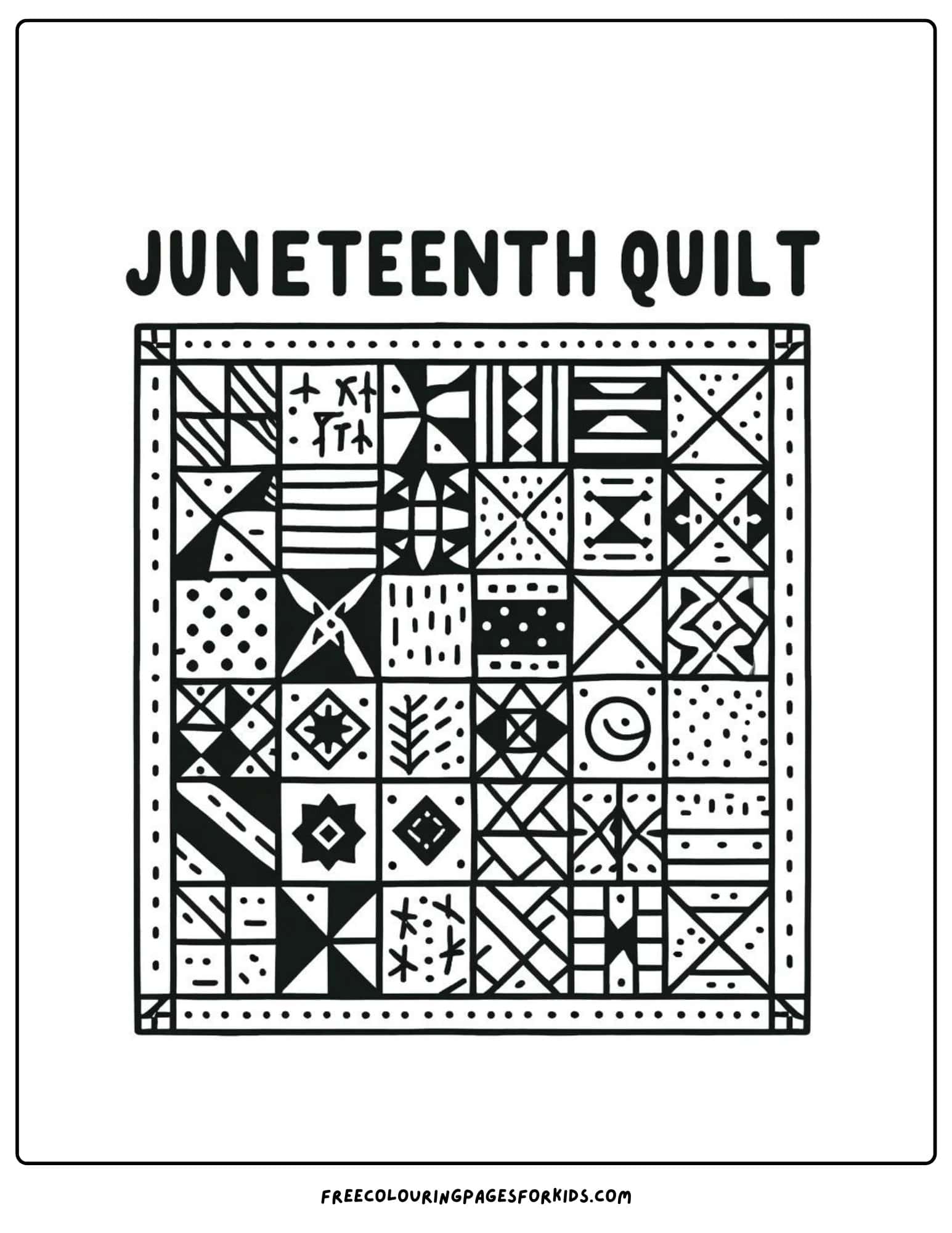 juneteenth quilt coloring page