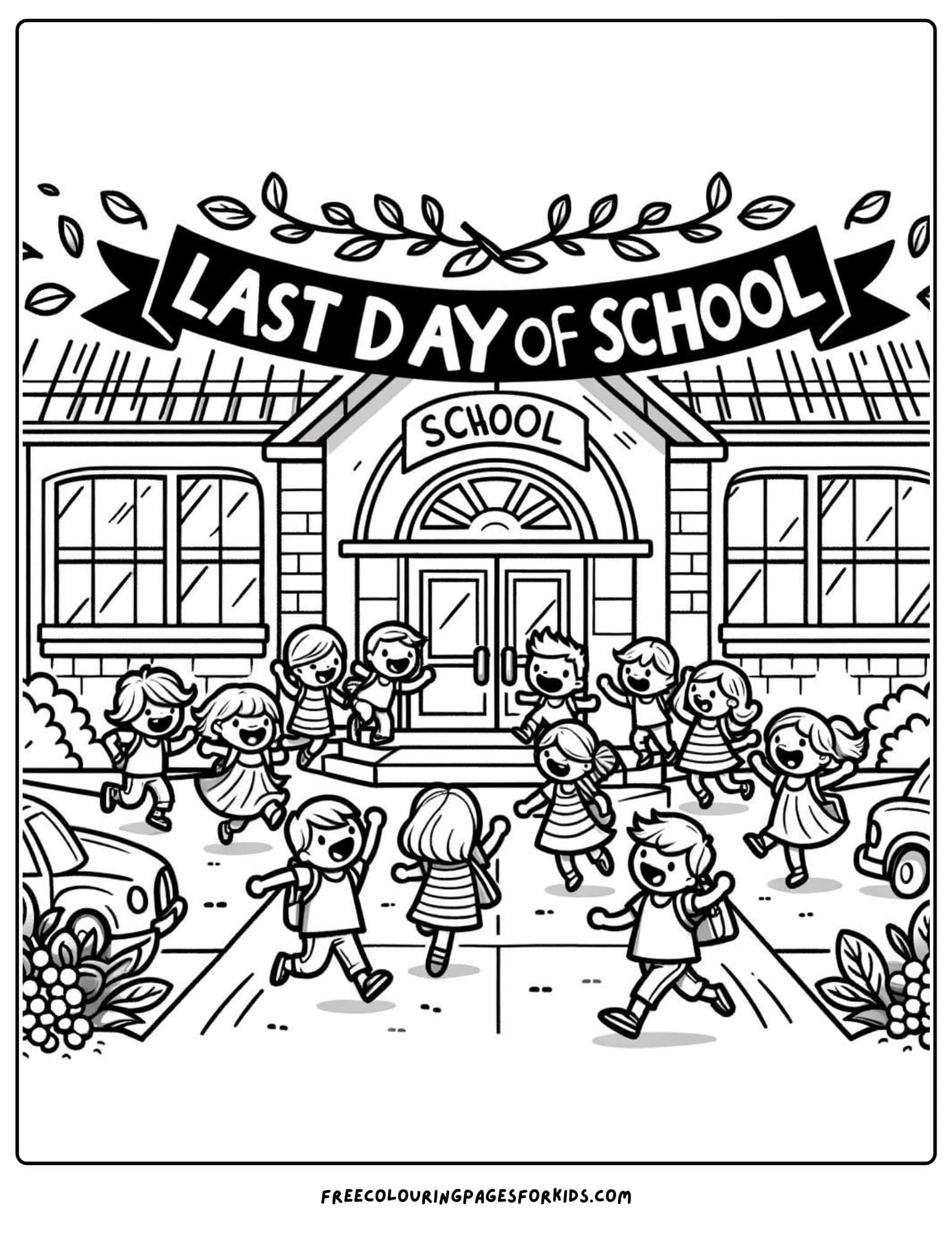 last day of school coloring page