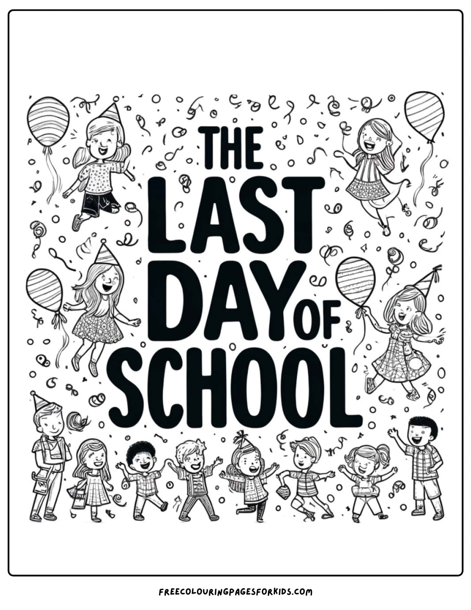 last day of school celebration coloring page