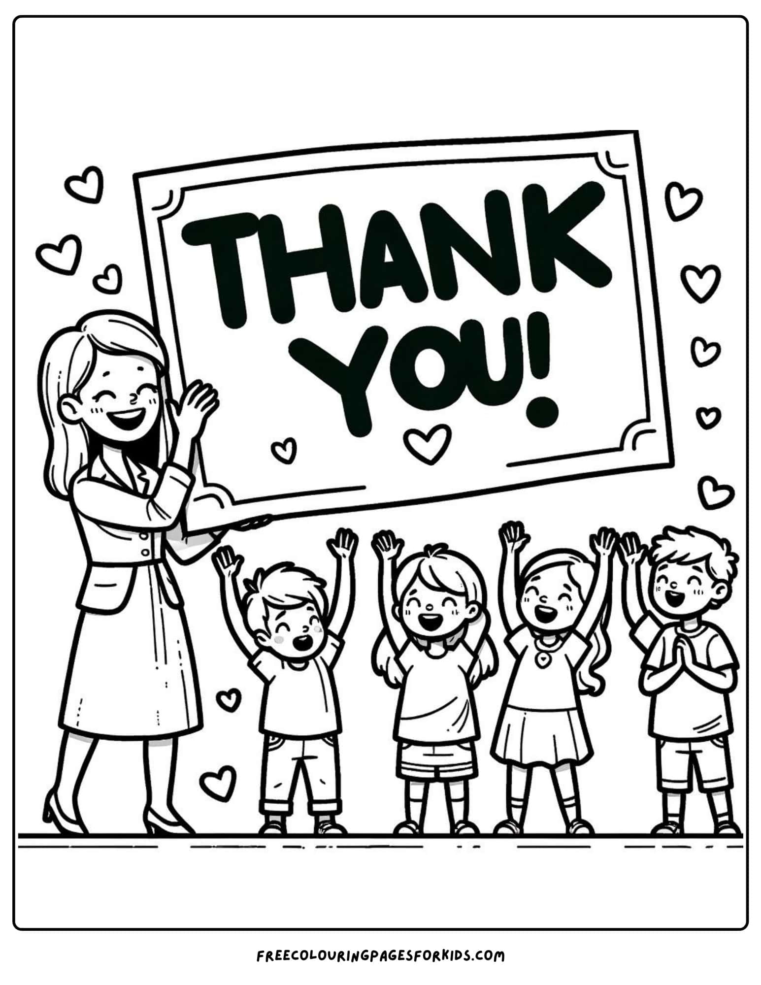 thank you to your teachers coloring page