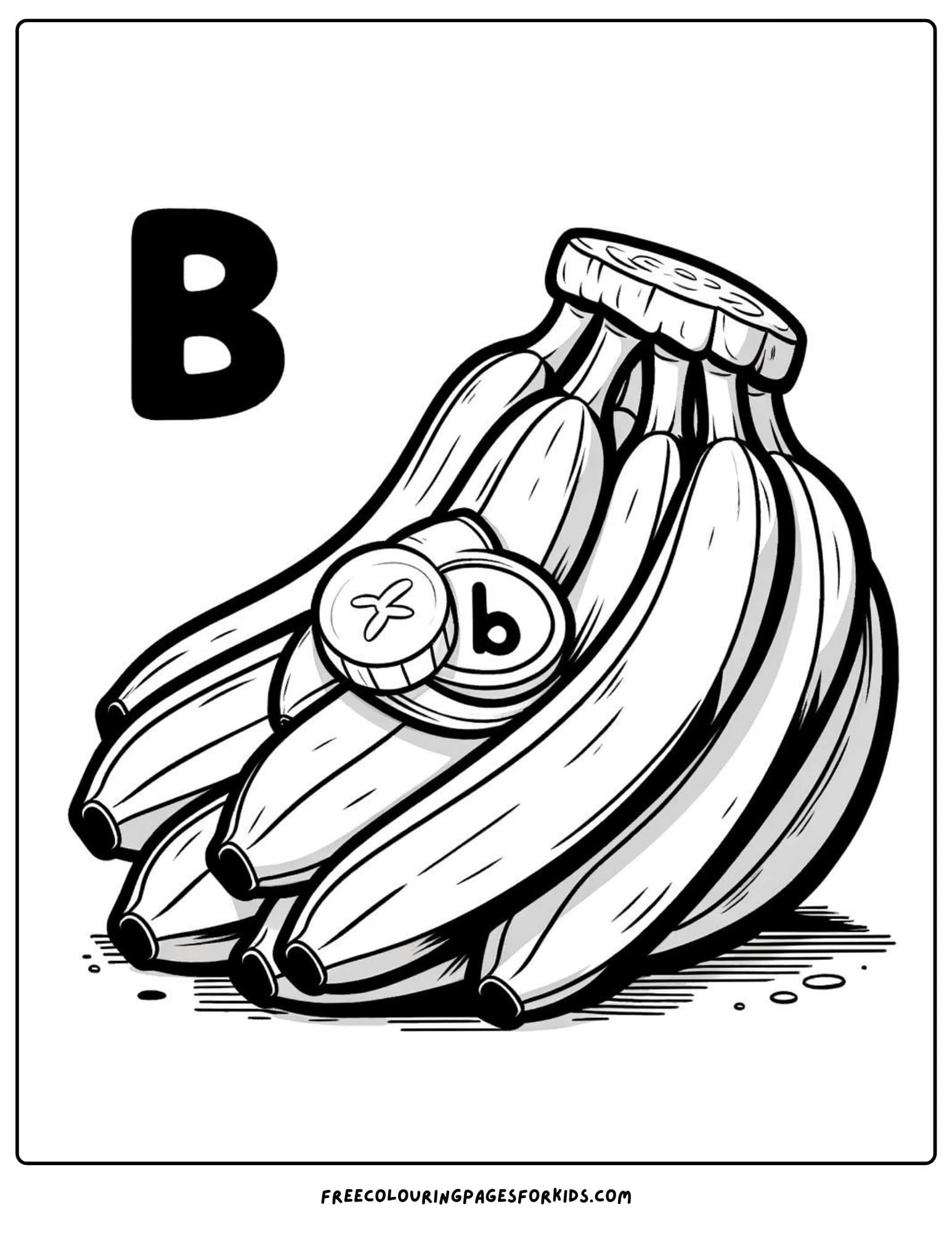 letter b bunch of balloons coloring page