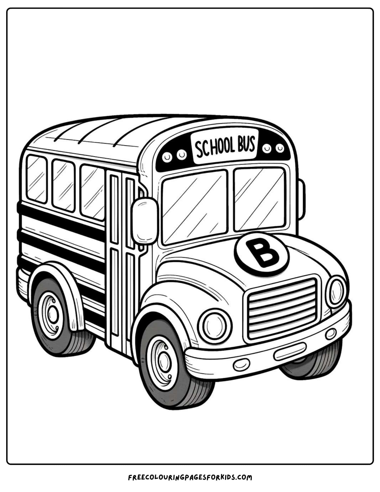 letter b school bus coloring page