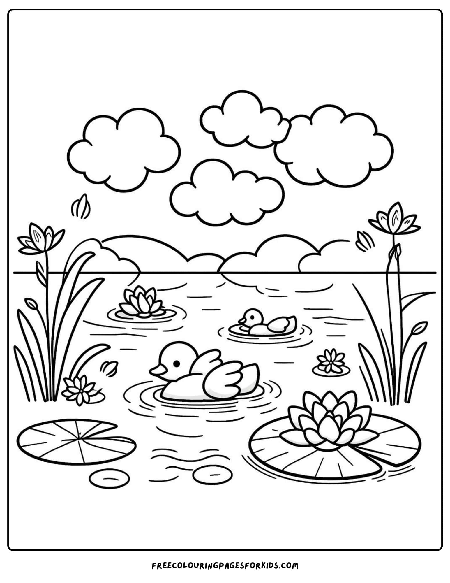 letter L for lake coloring page