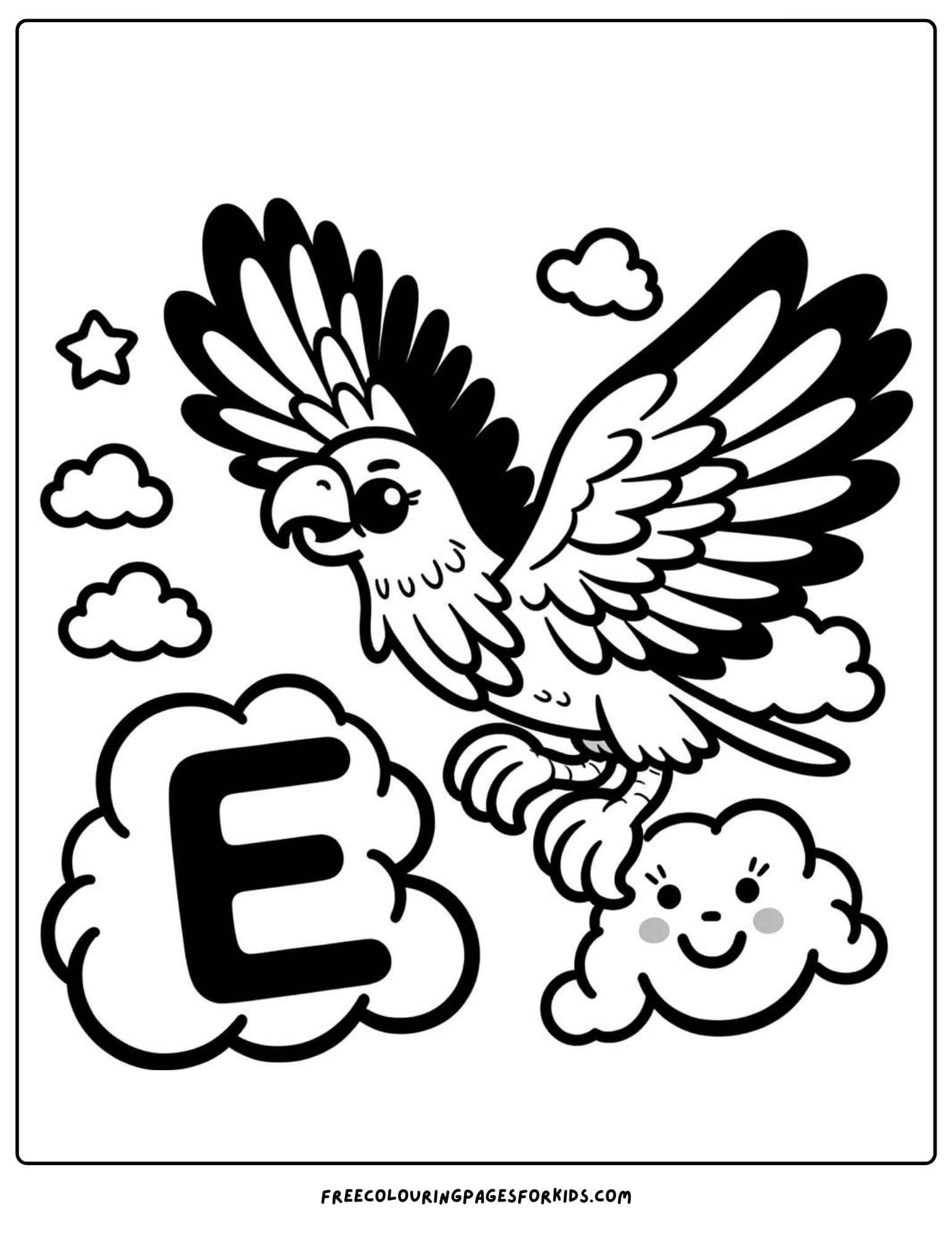 e for eagle coloring page