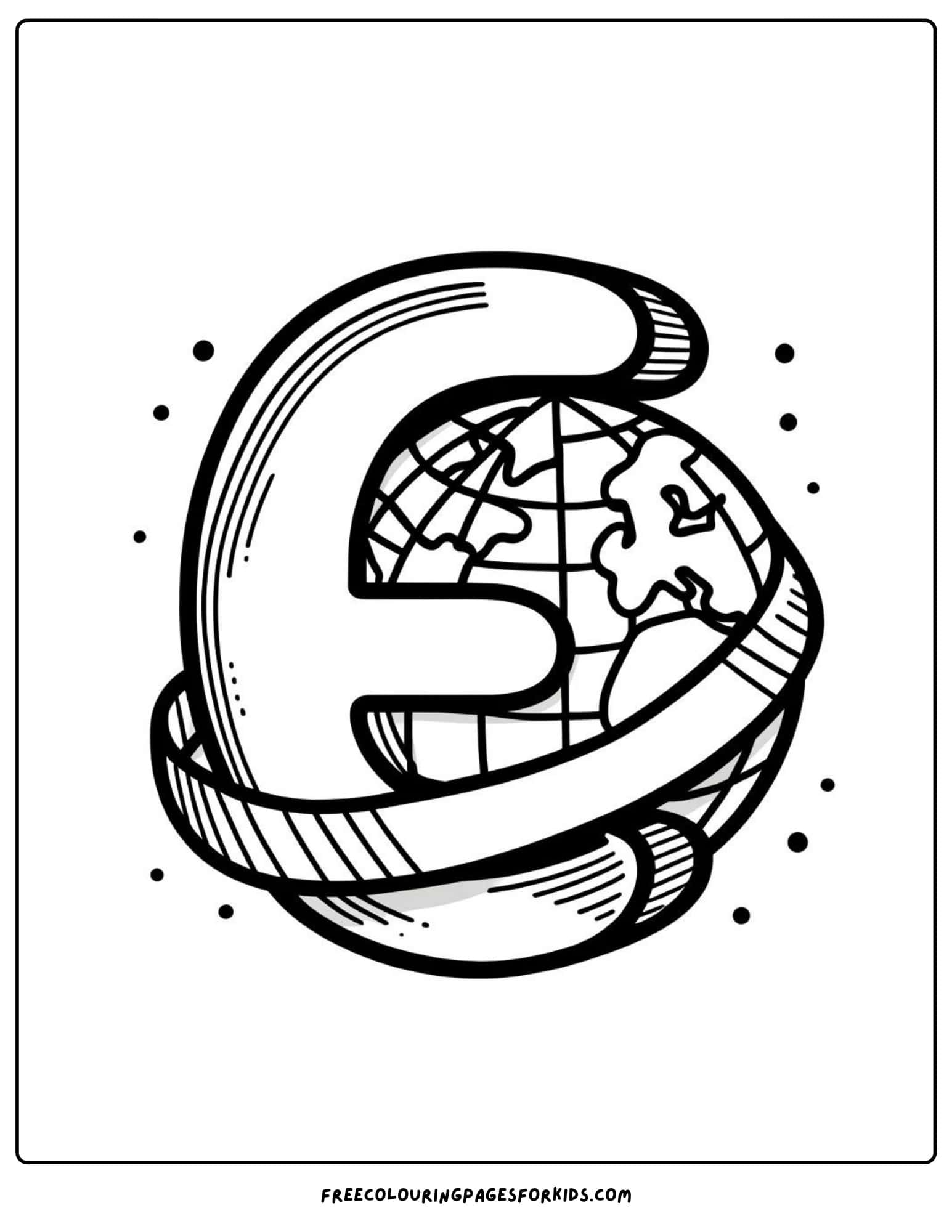 e for earth coloring page