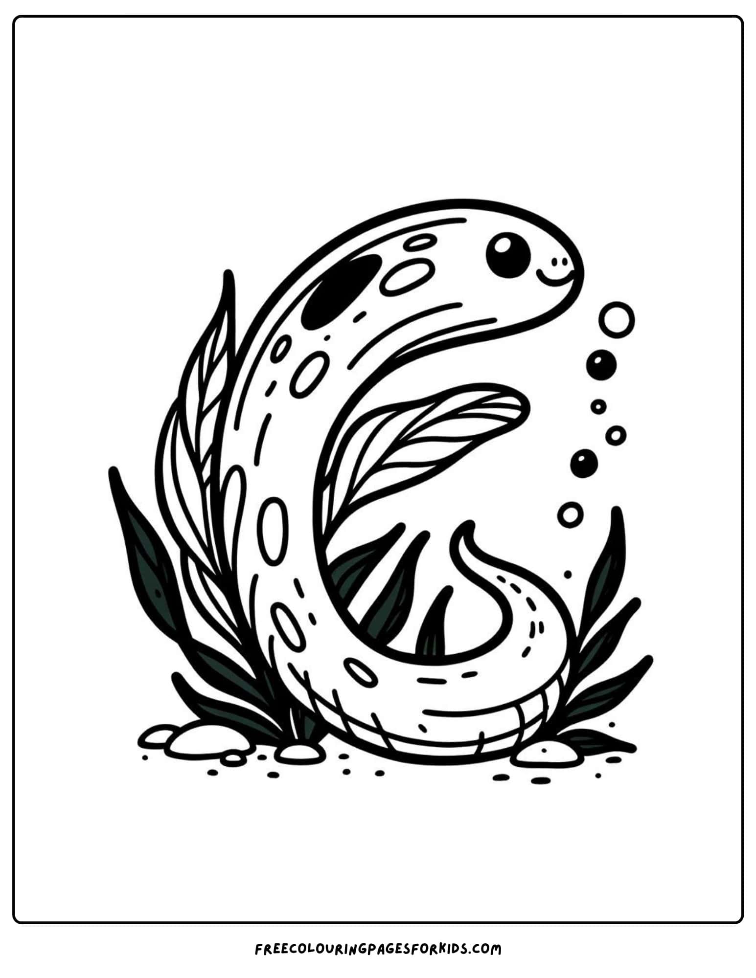 e for eel coloring page