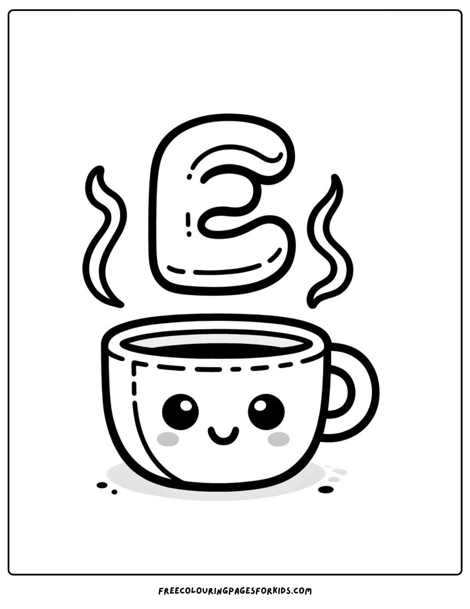 e for espresso coloring page