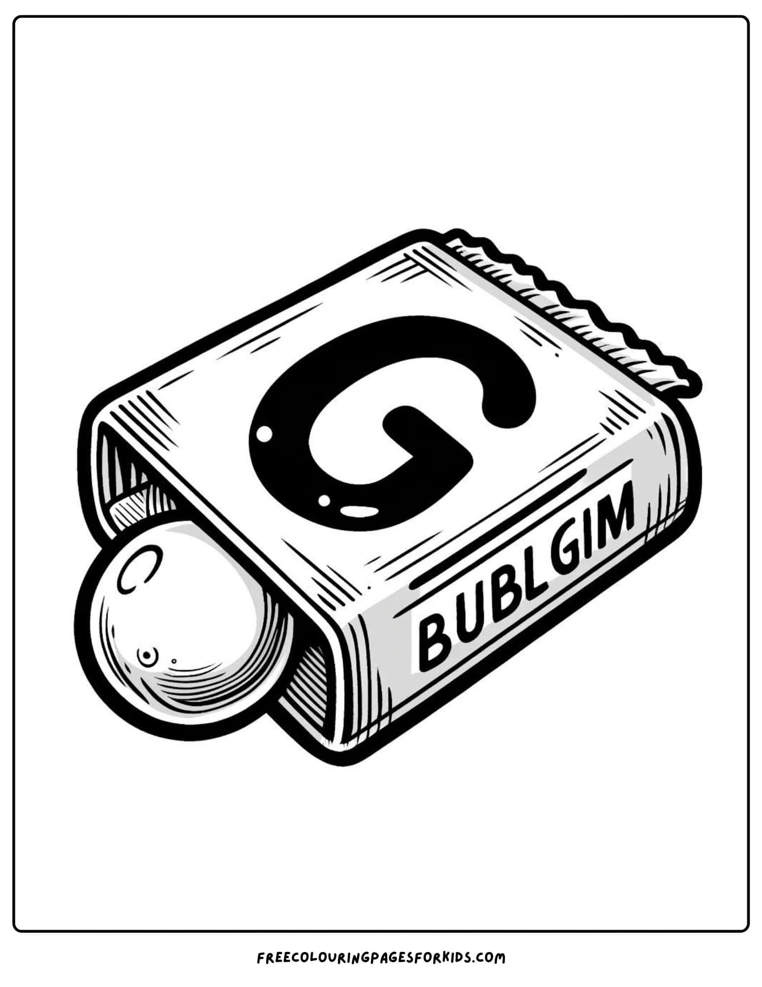 letter g for gum coloring page