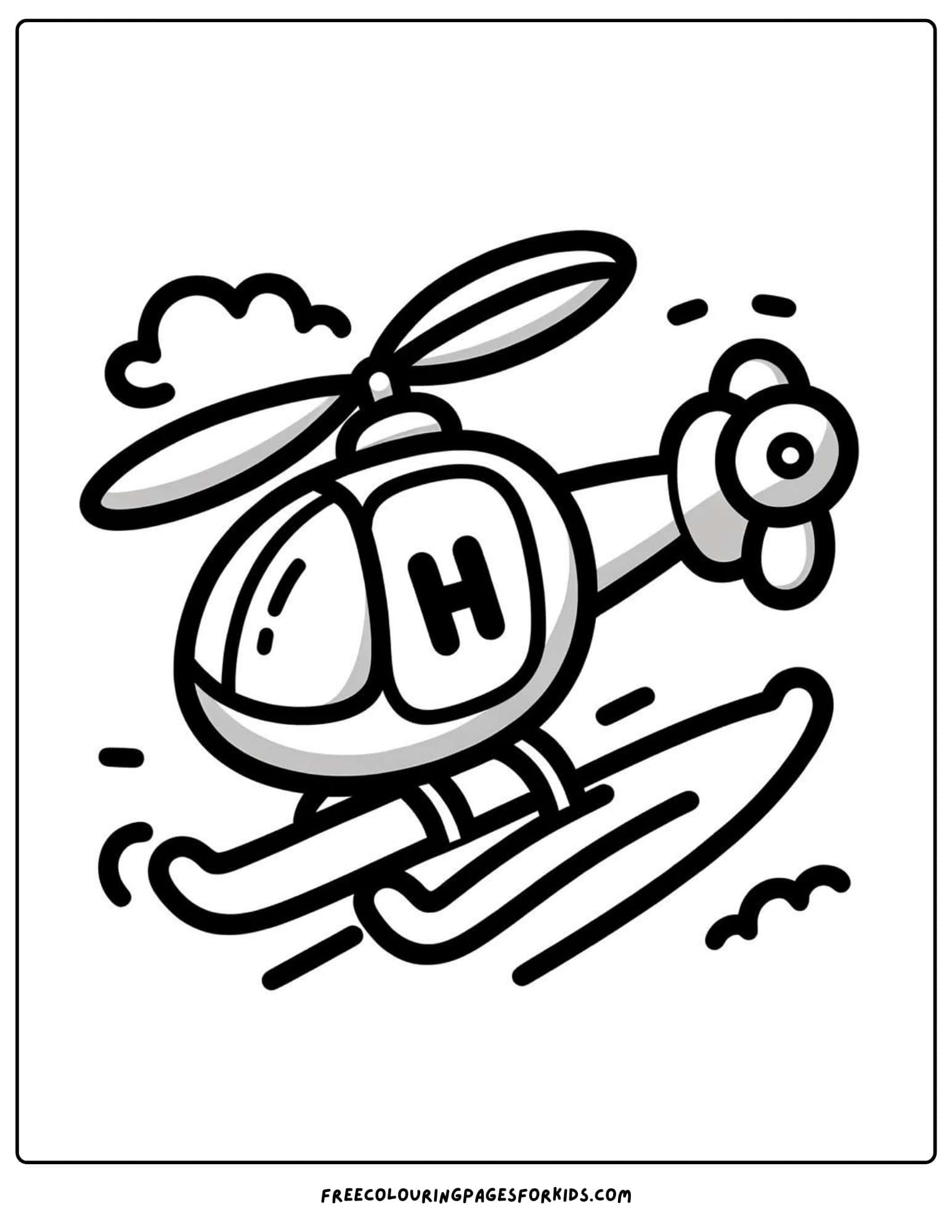 h for helicopter coloring page