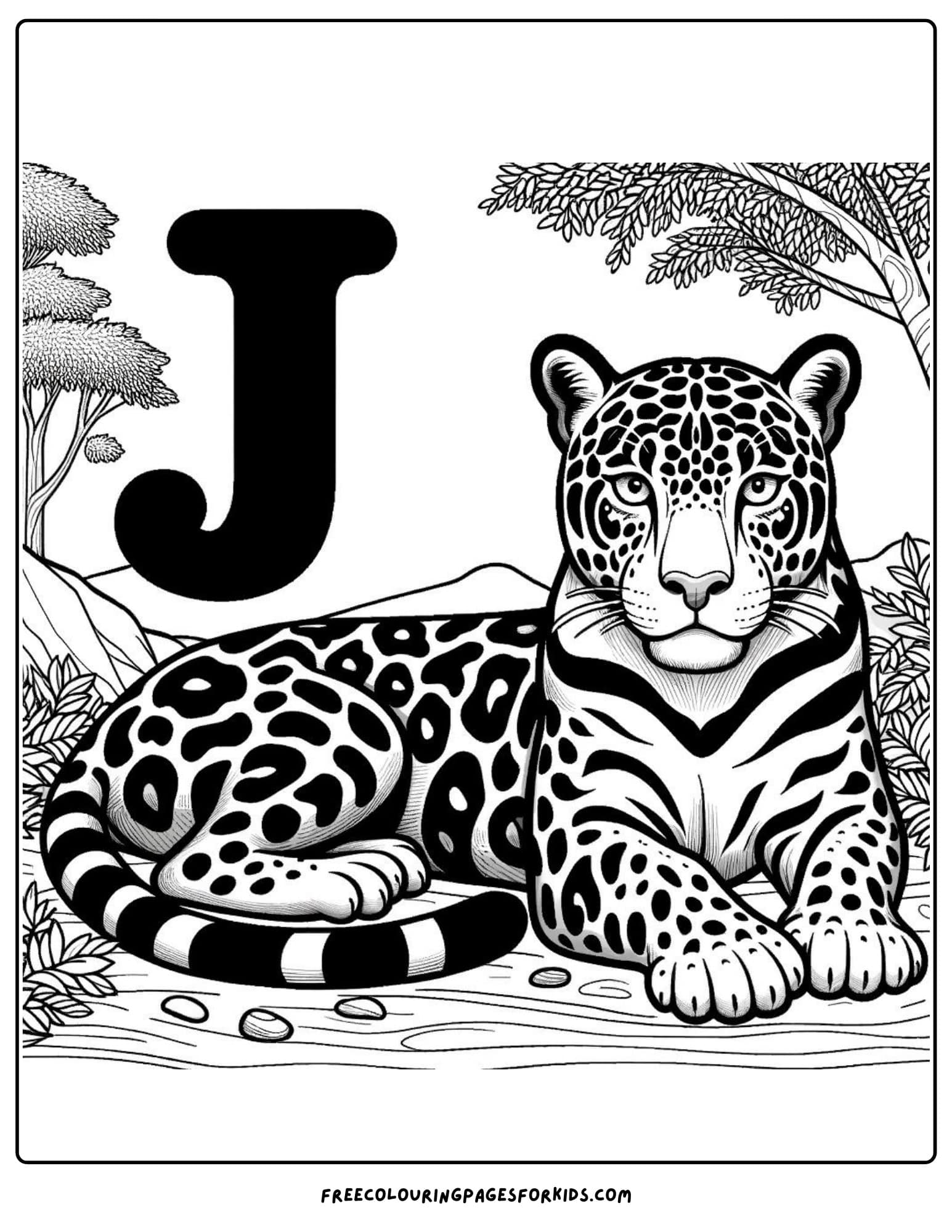 letter j for jaguar coloring page