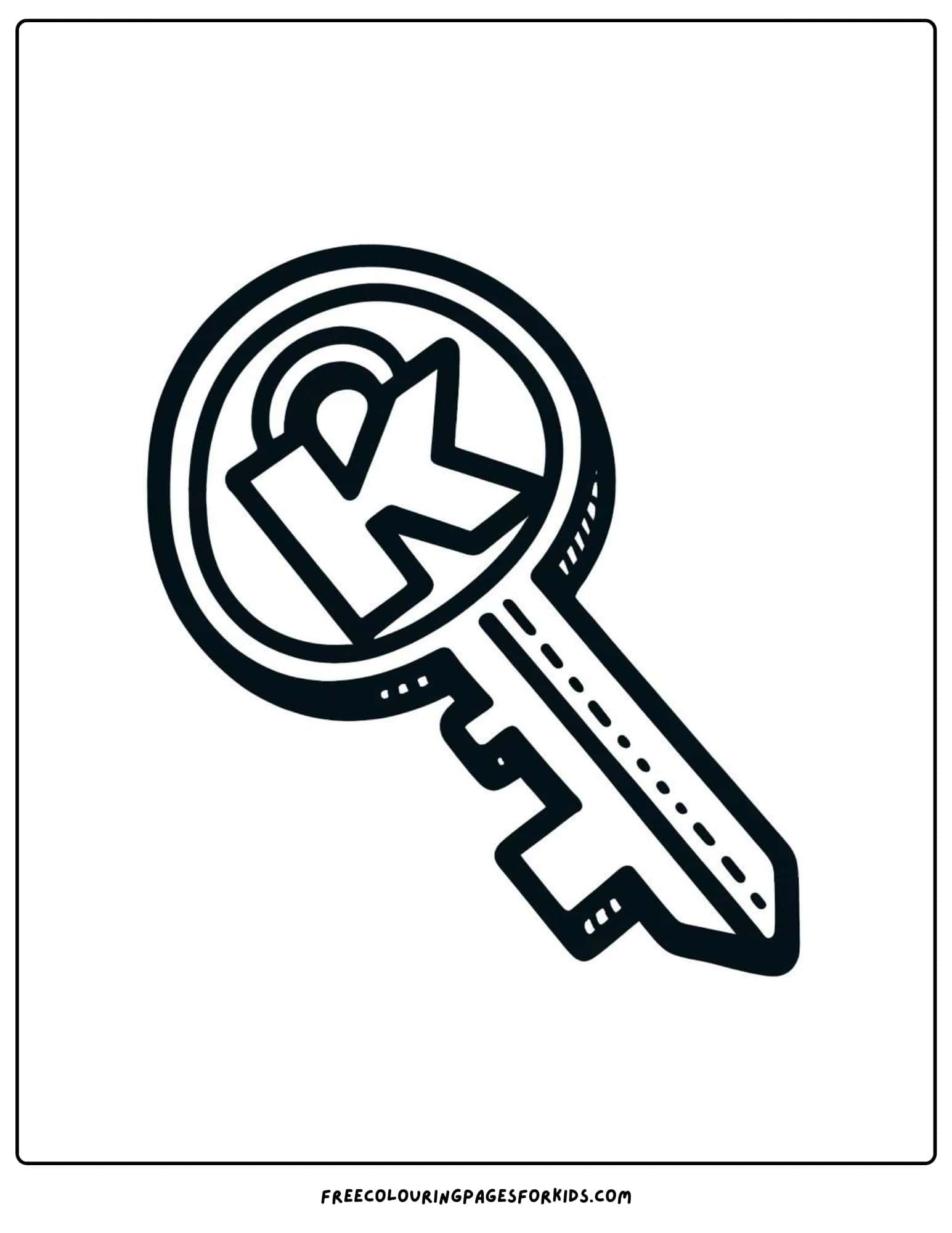 letter k for keys coloring page