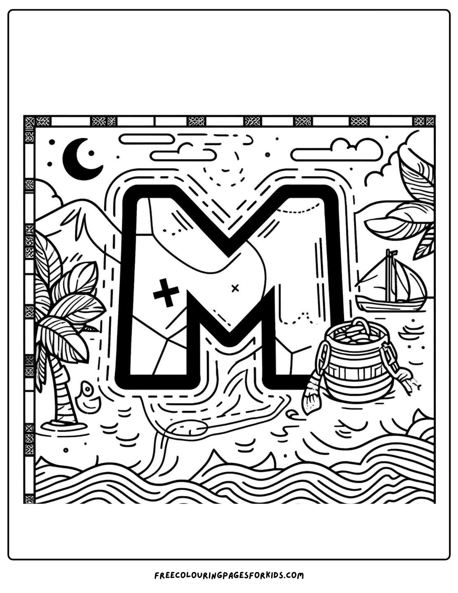 m for map coloring page