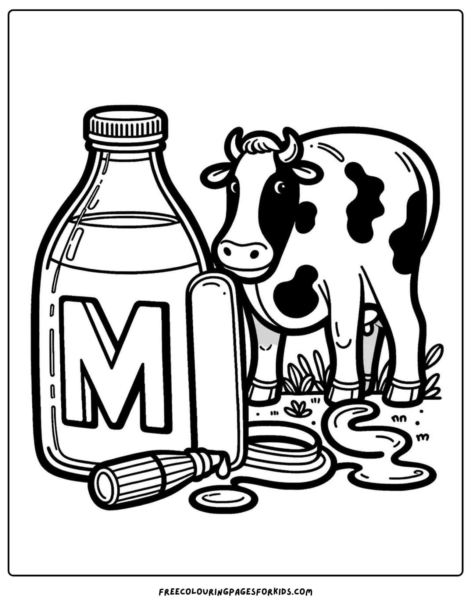 m for nilk coloring page