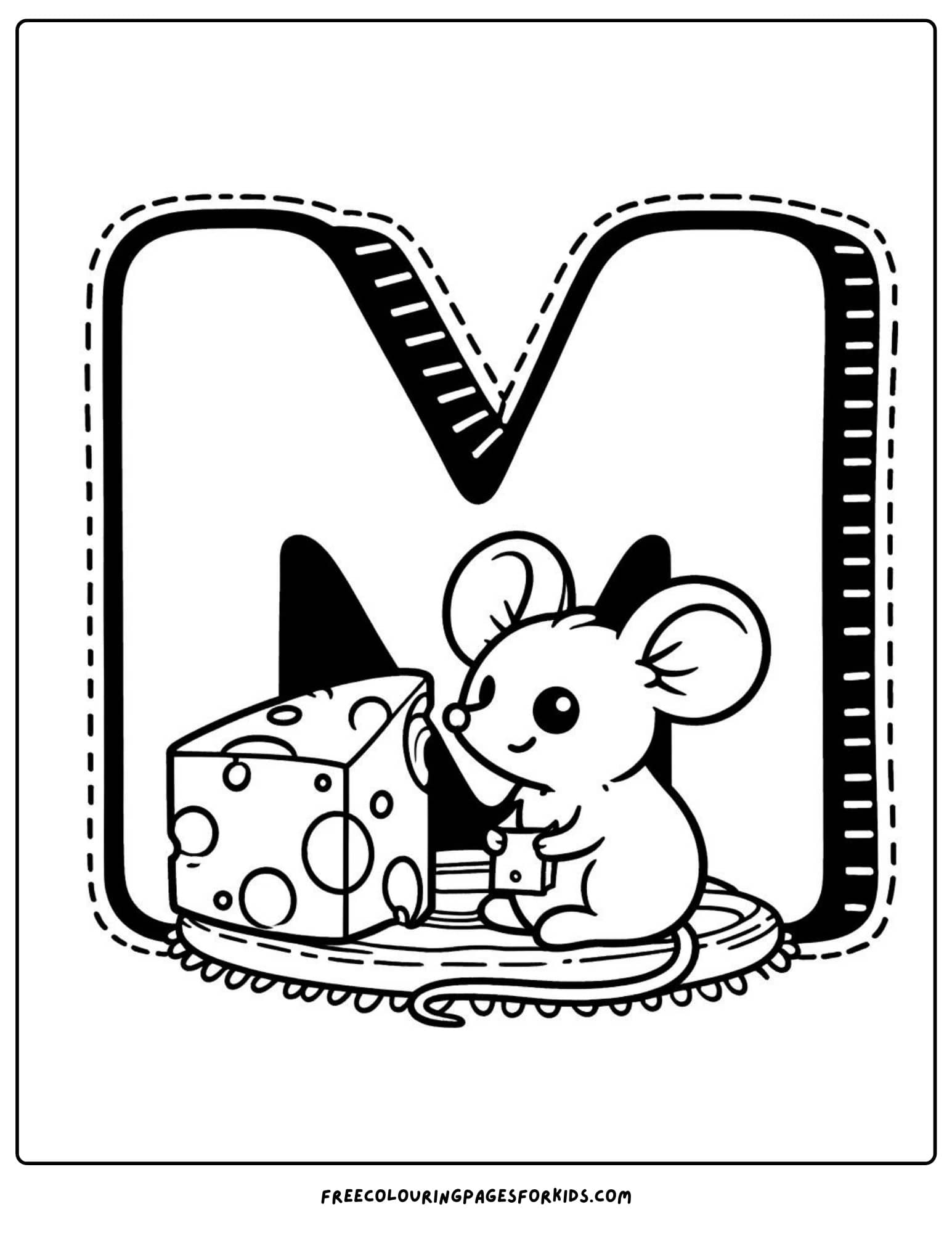 m for mouse coloring page