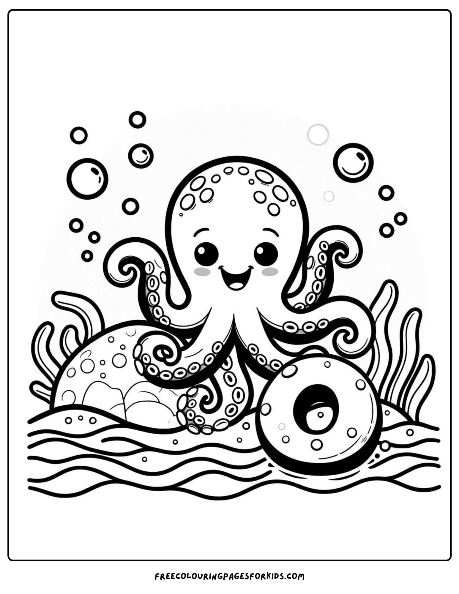 letter 0 for octopus coloring page