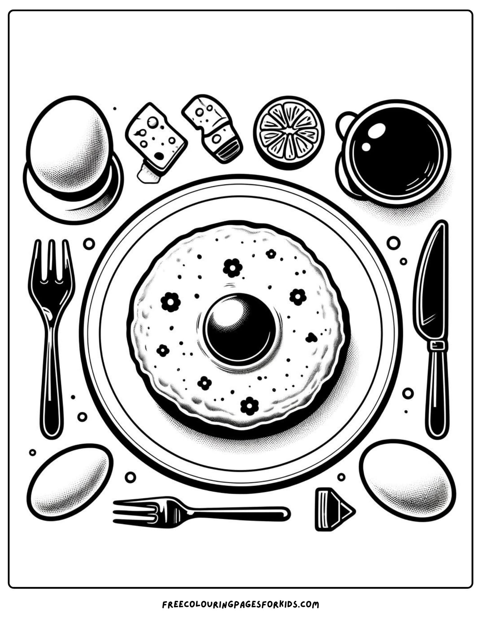 letter 0 for omlette coloring page