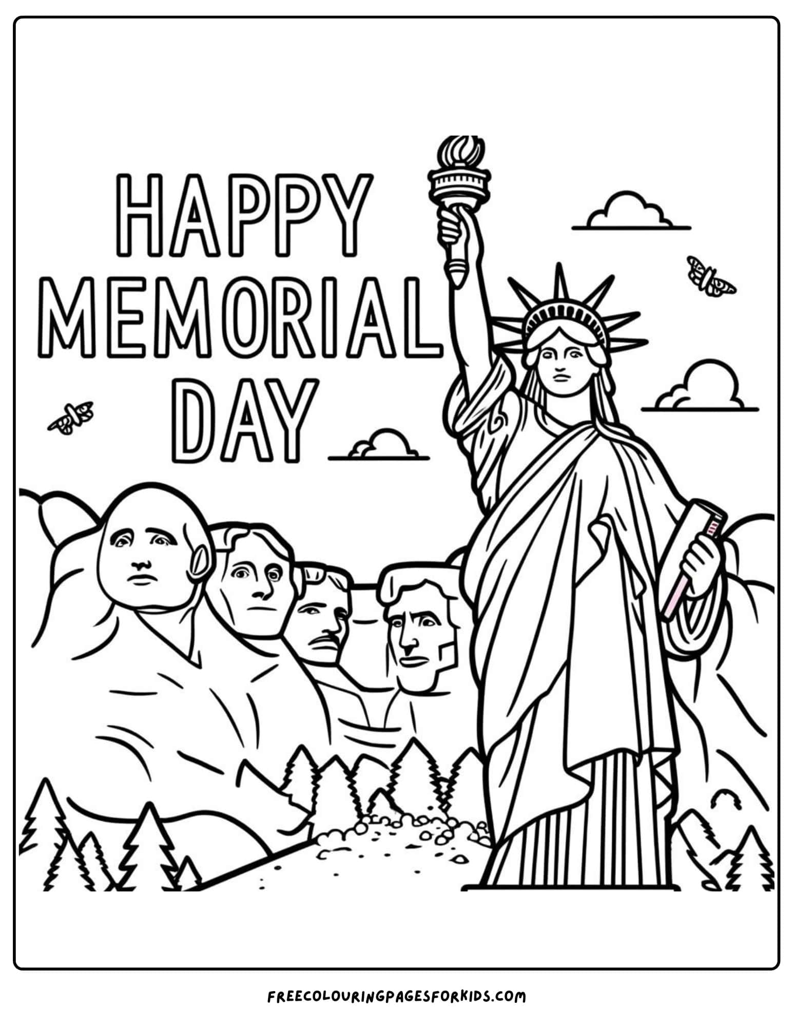 memorial day landmarks coloring page