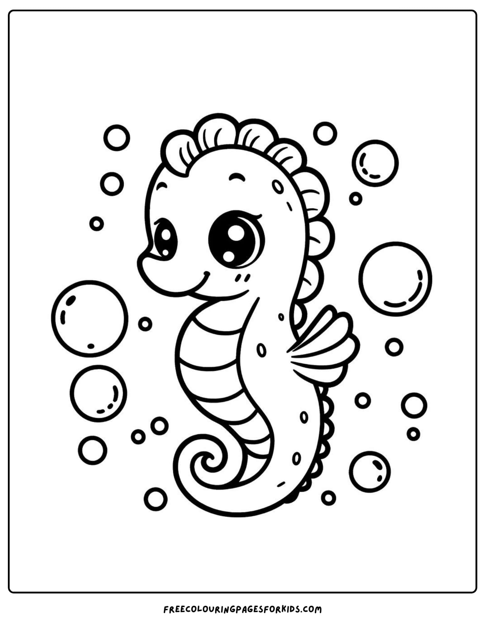 ocean seahourse coloring page