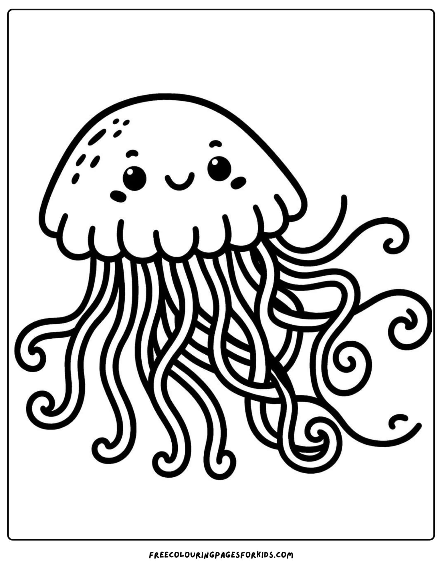 ocean jellyfish coloring page