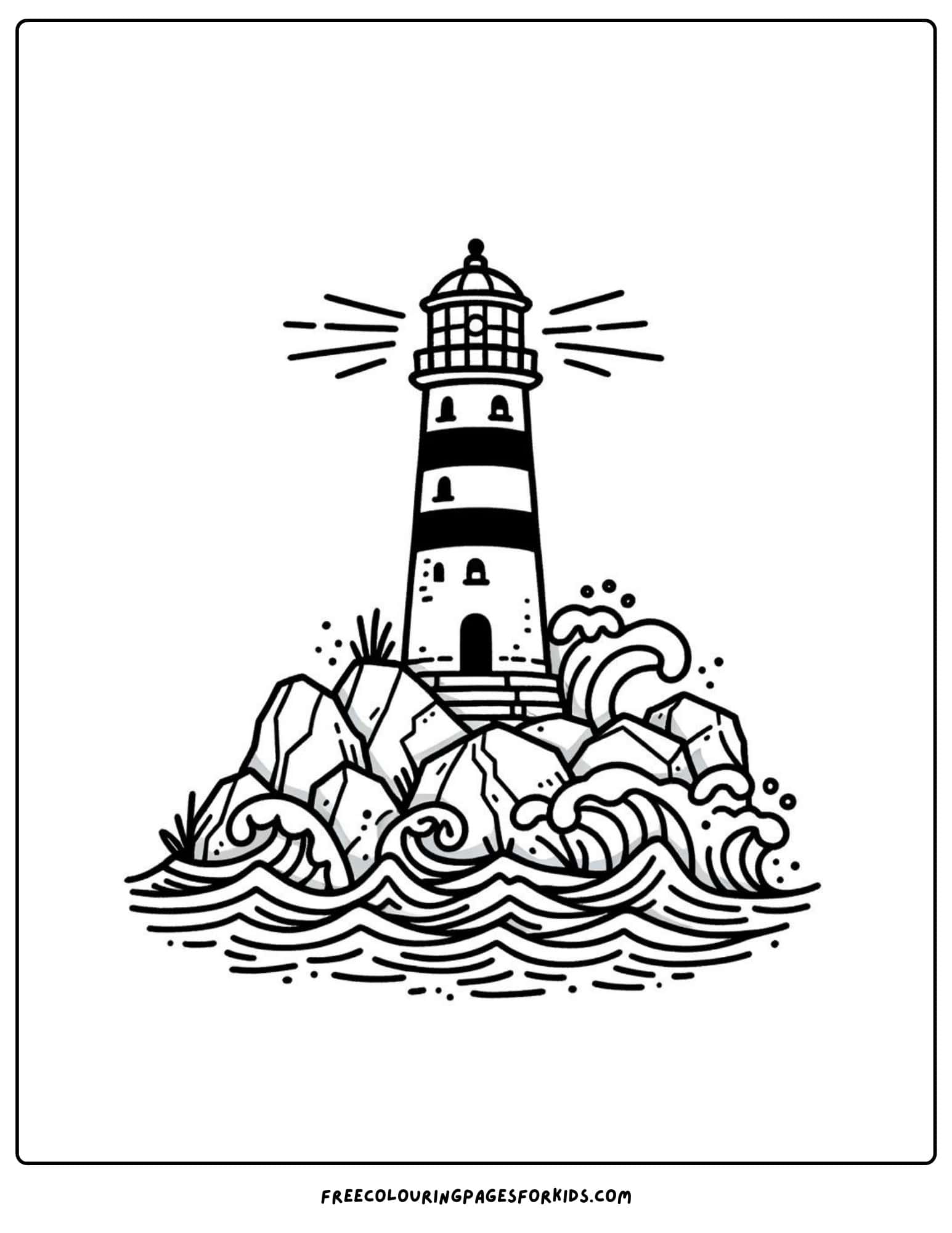 ocean lighthouse coloring page