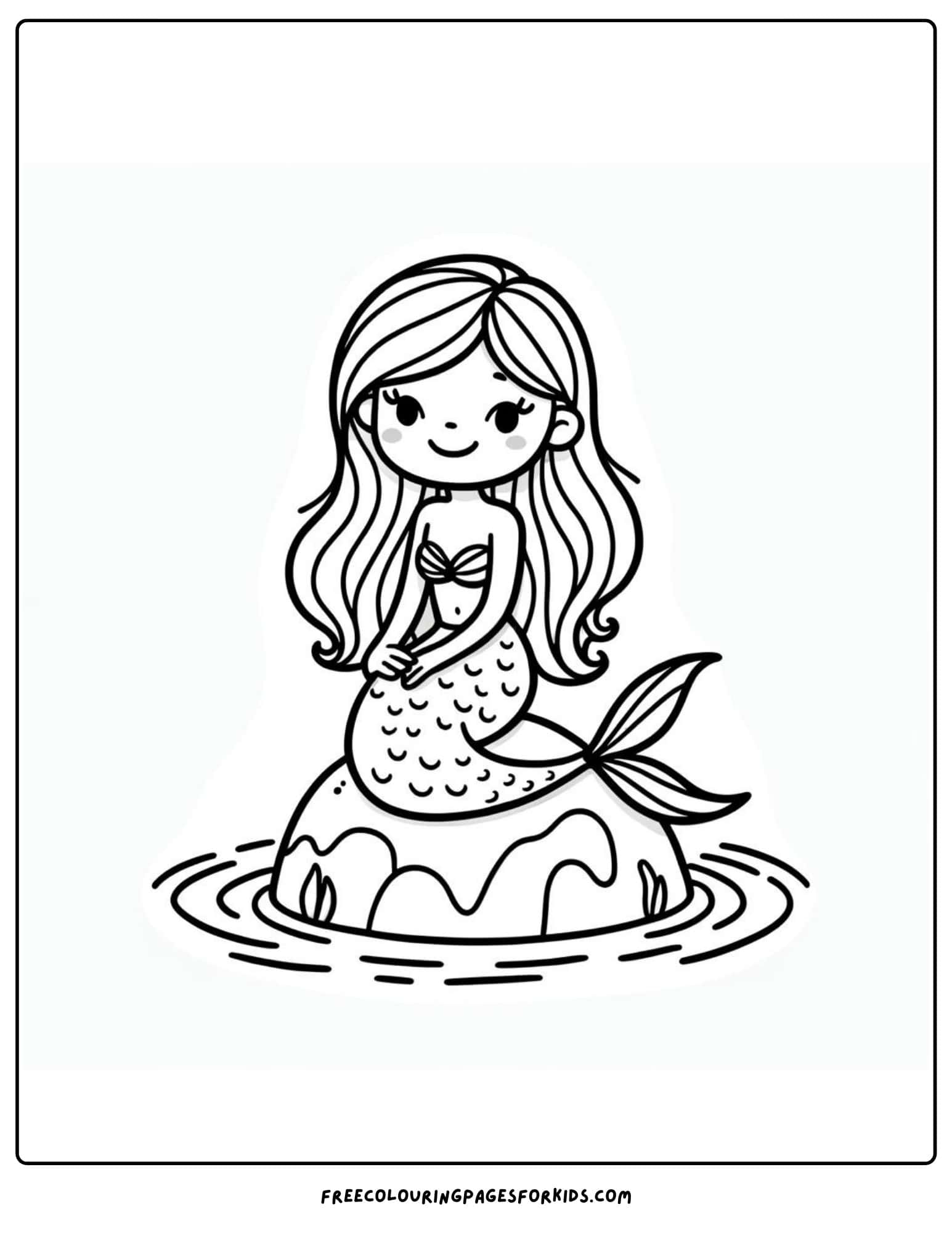 ocean mermaid coloring page