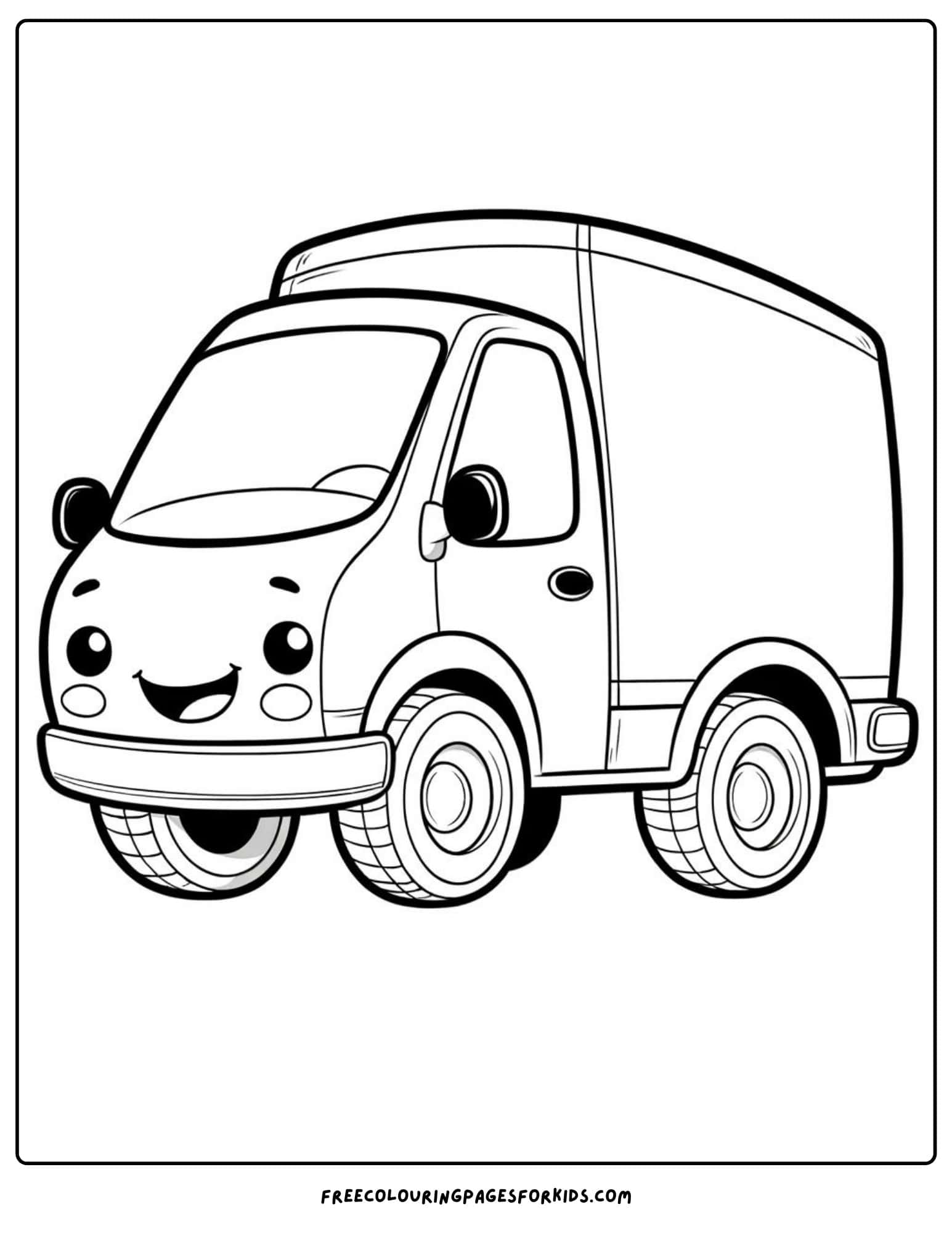 Delightful Delivery Van coloring page