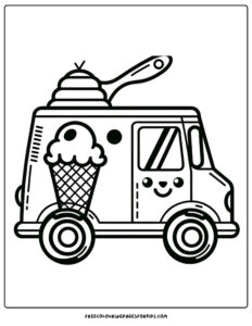 Happy Ice Cream Truck - Coloring For Kids