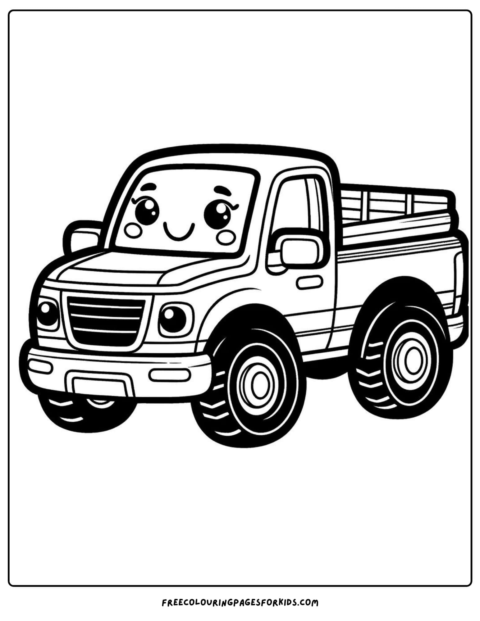 Happy Pickup Truck coloring page