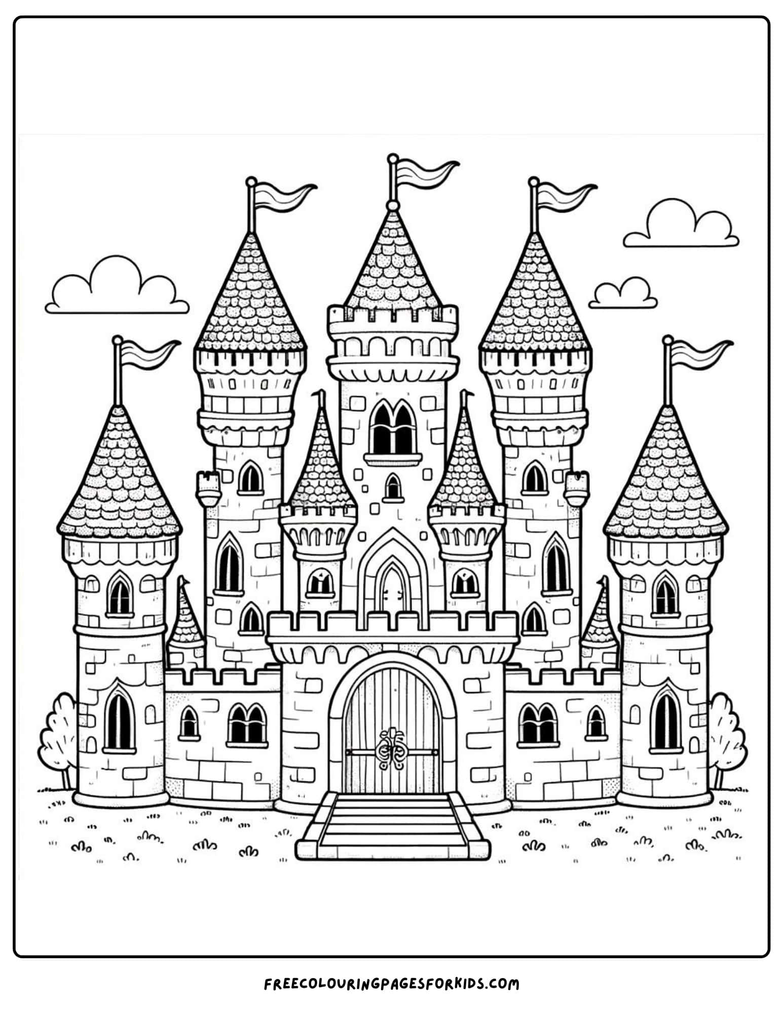 princess castle coloring page