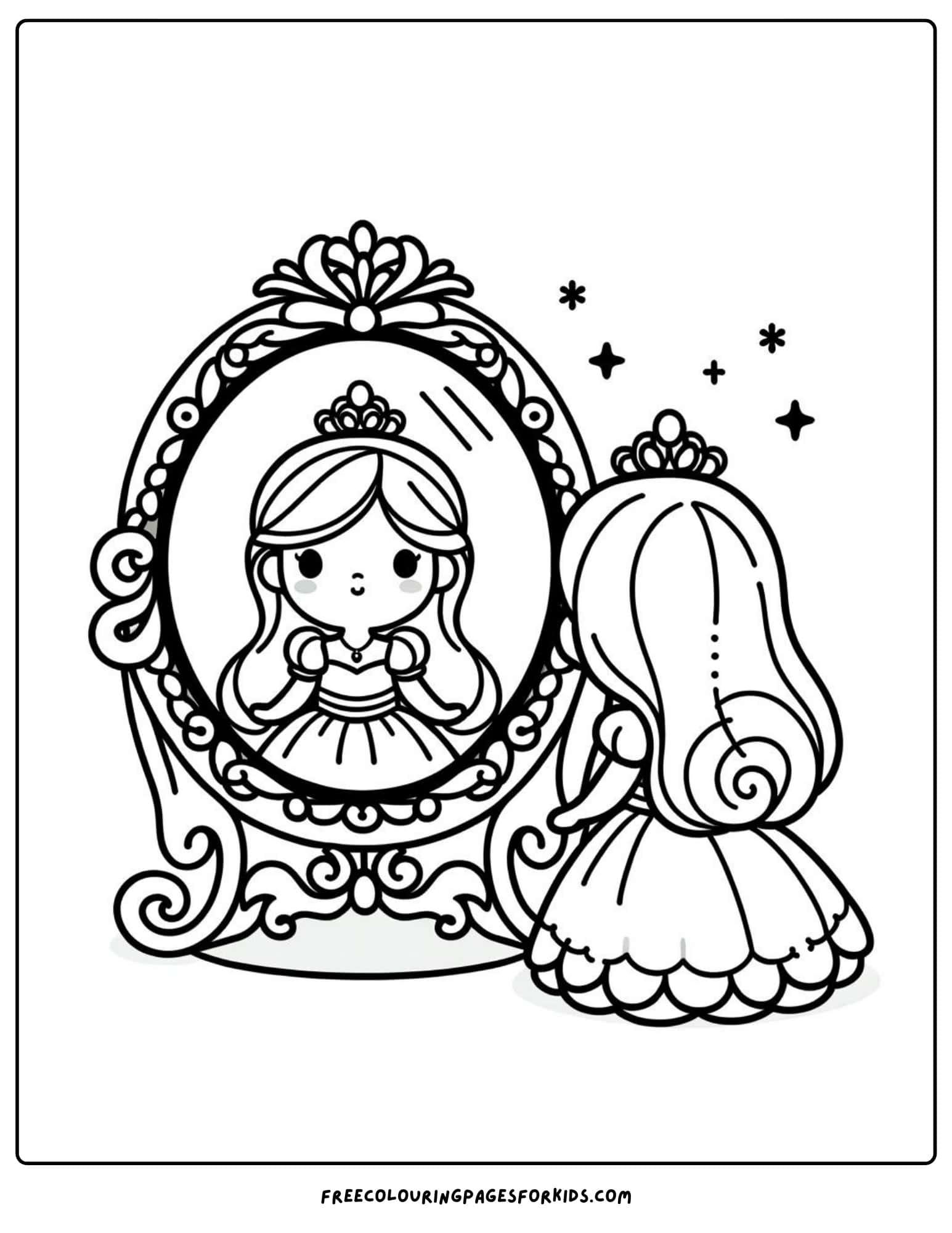 princess magic mirror coloring page