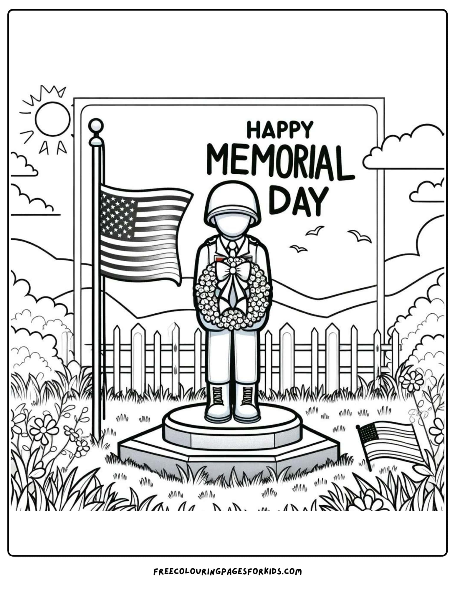 soldiers memorial day coloring page