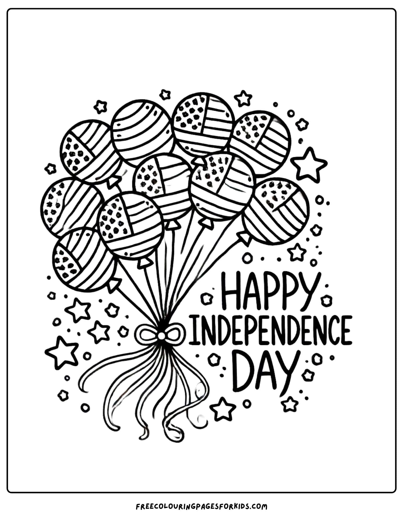 4th of july balloons coloring page