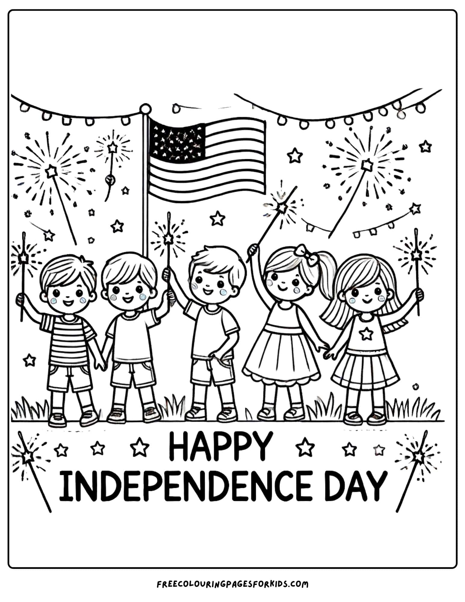 4th of july children coloring page