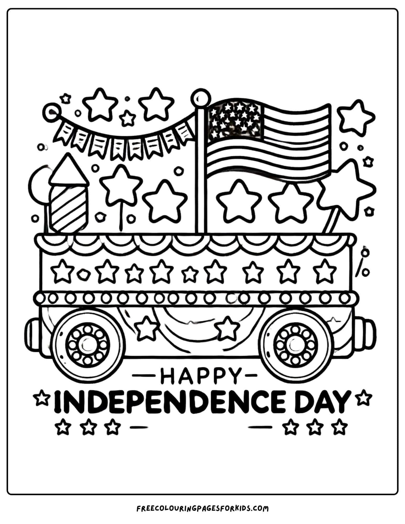 4th of july parade coloring page