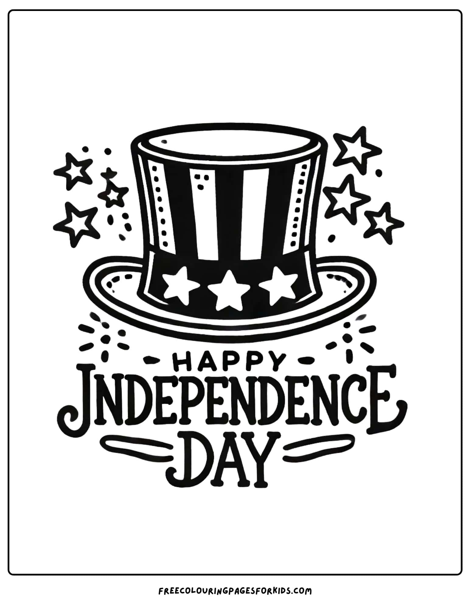 4th of july hat coloring page