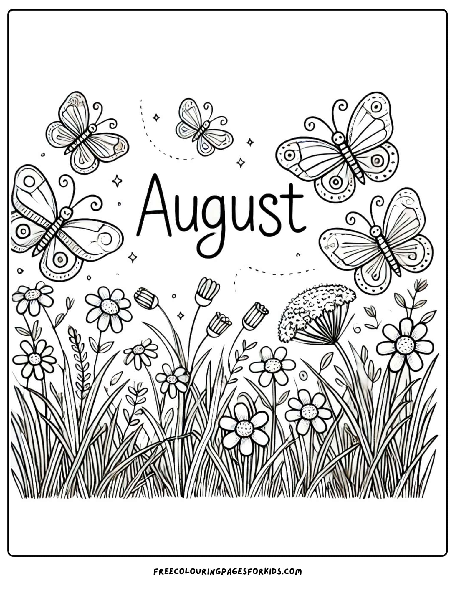 august butterflies coloring page