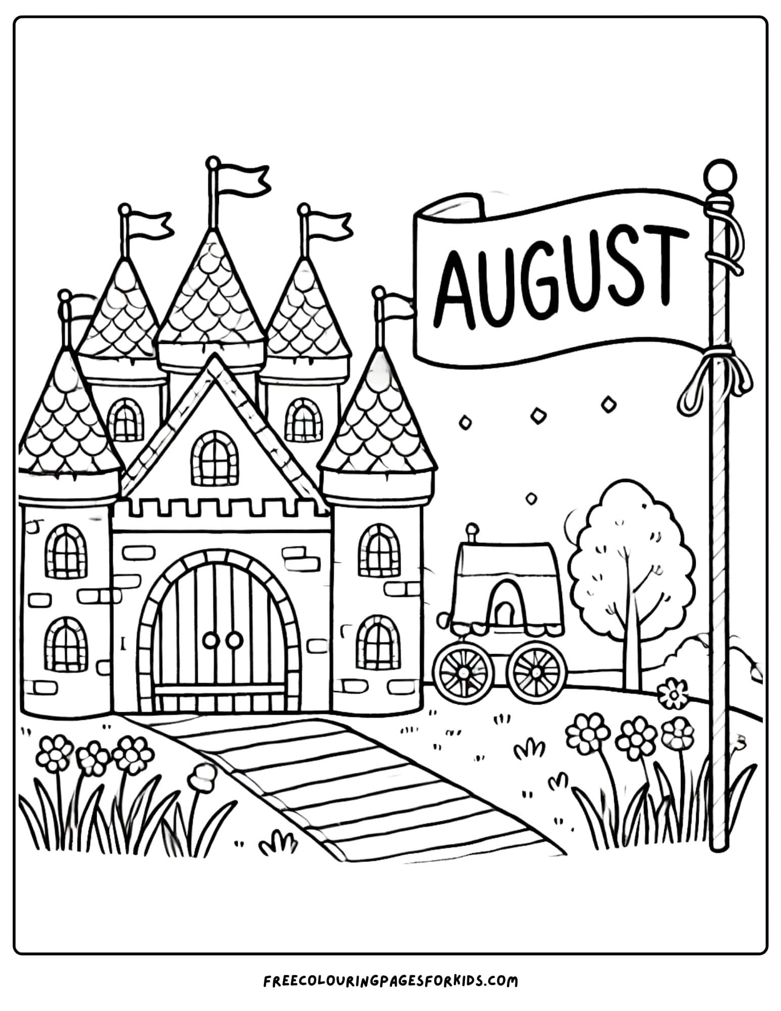 august fairytale castle coloring page