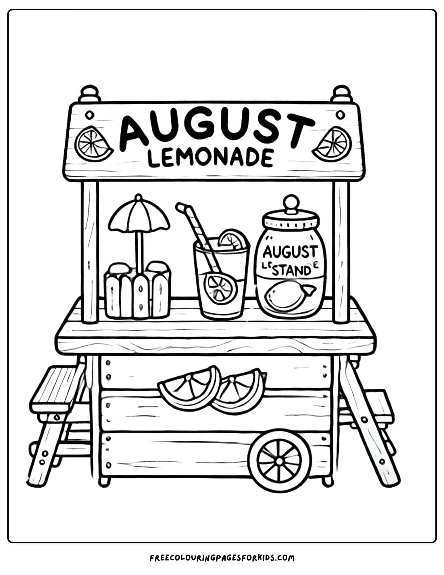 august lemonade stand coloring page