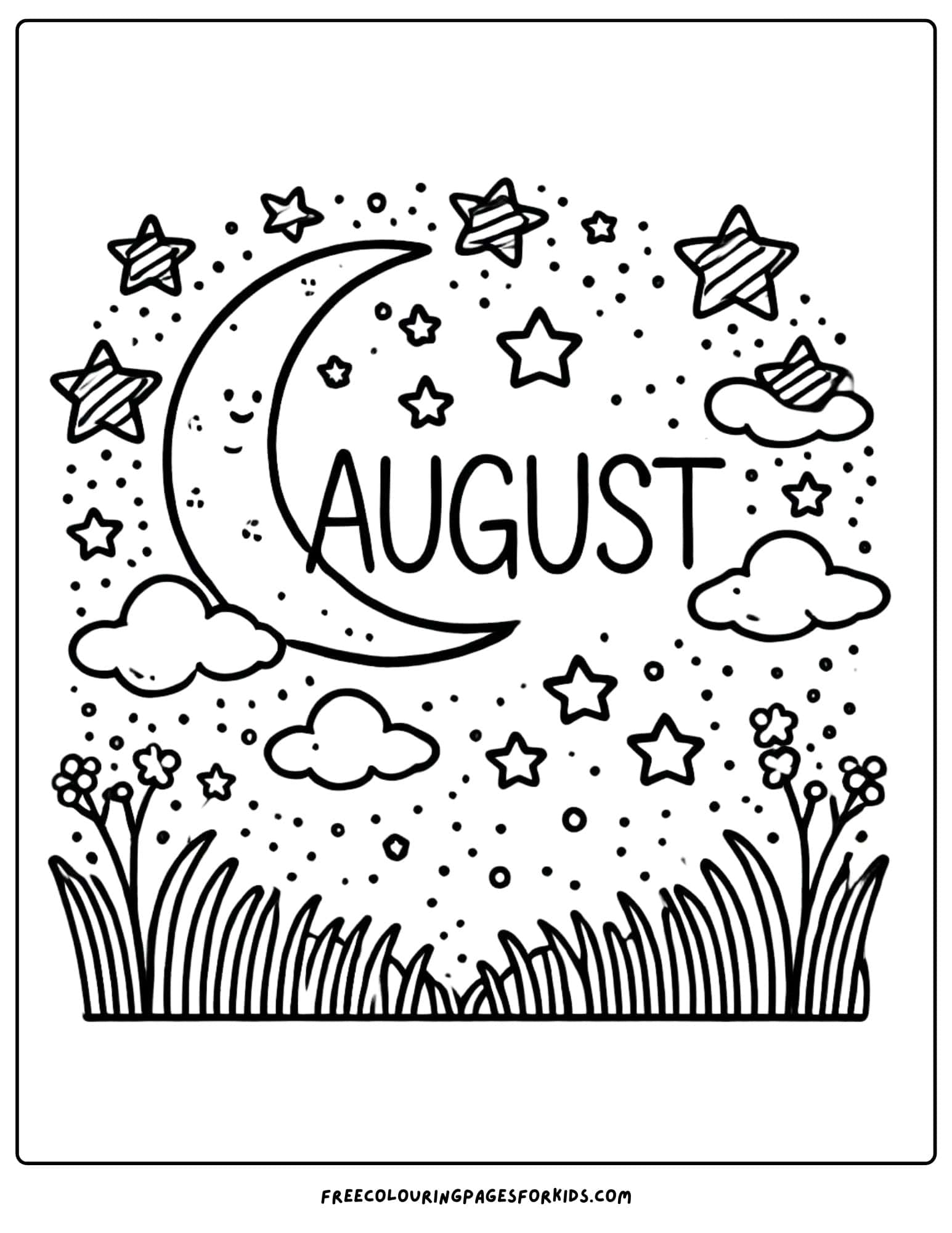 august starry night coloring page