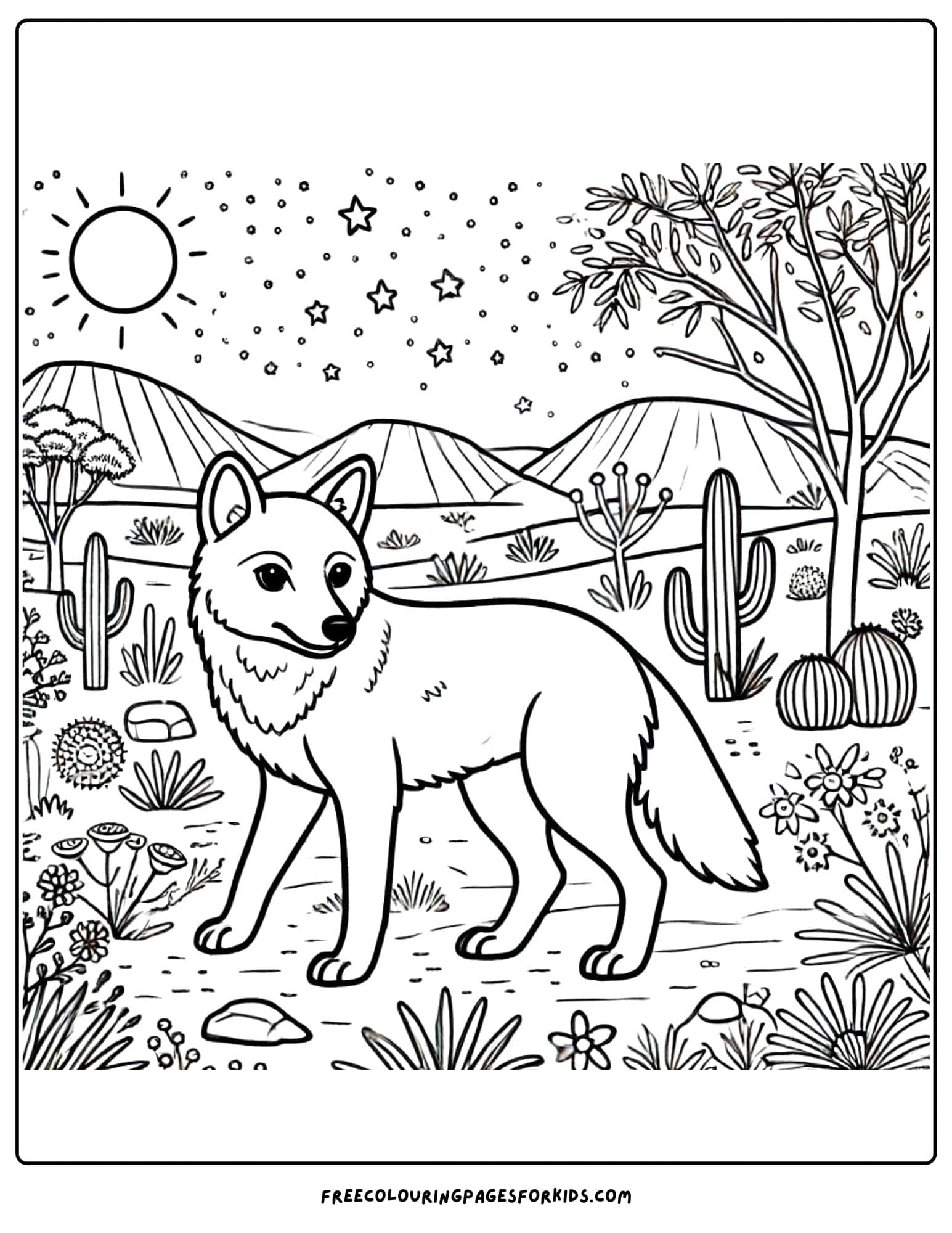 australian animal dingo coloring page