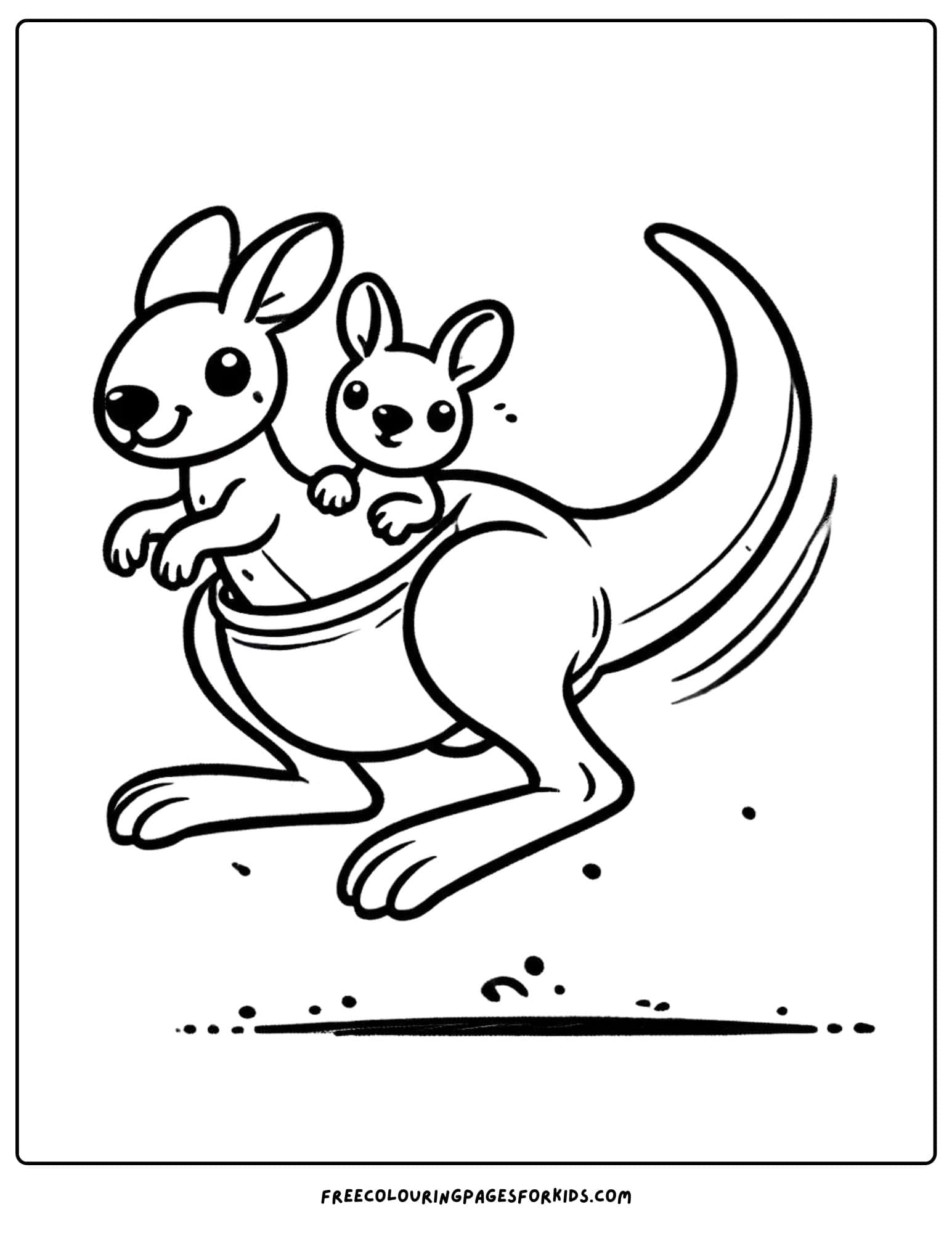 australian animal kangaroo coloring page