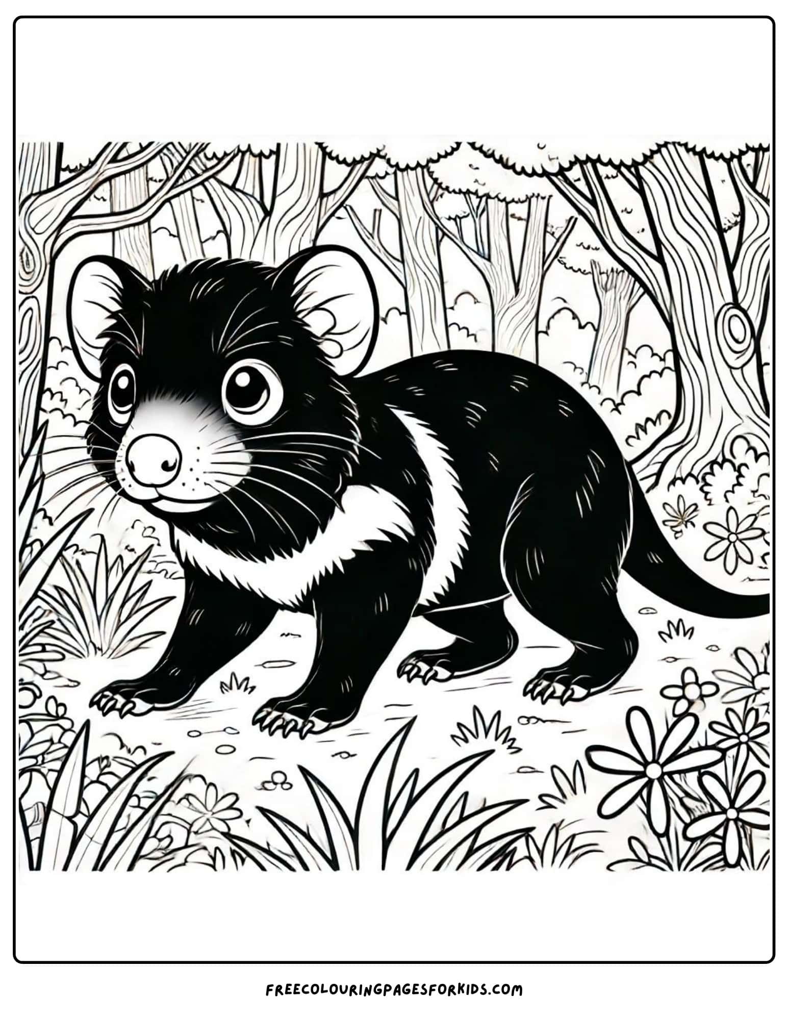 australian animal tasmanian devil coloring page