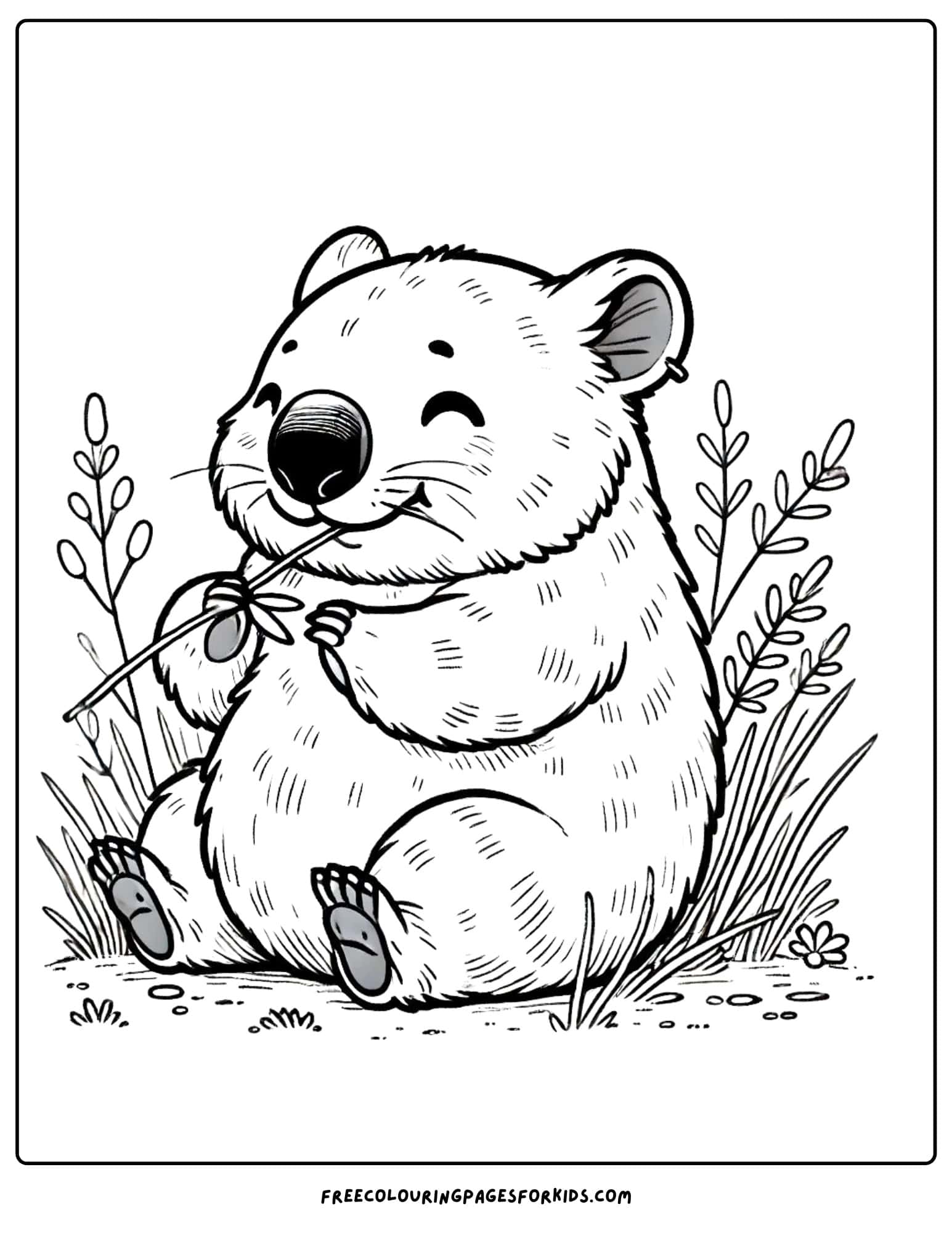 australian animal wombat coloring page