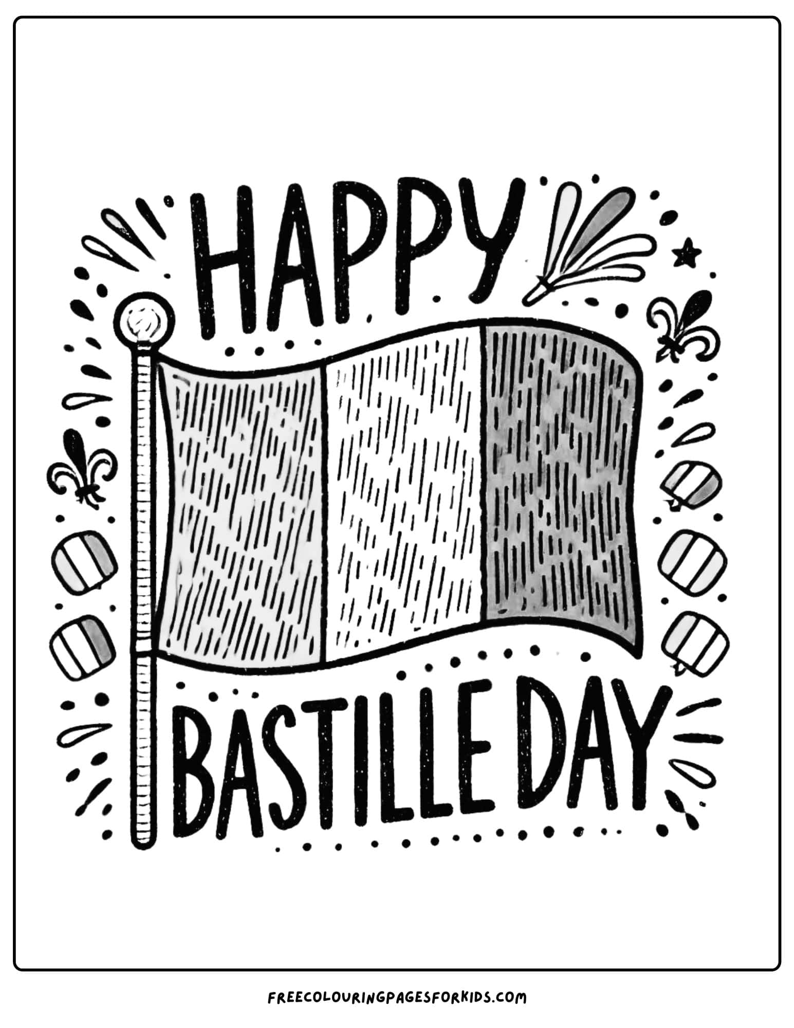 bastille day french flag coloring page