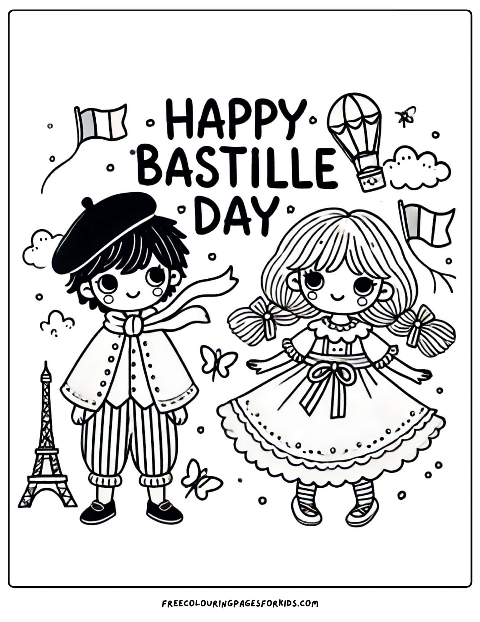 bastille day outfits coloring page